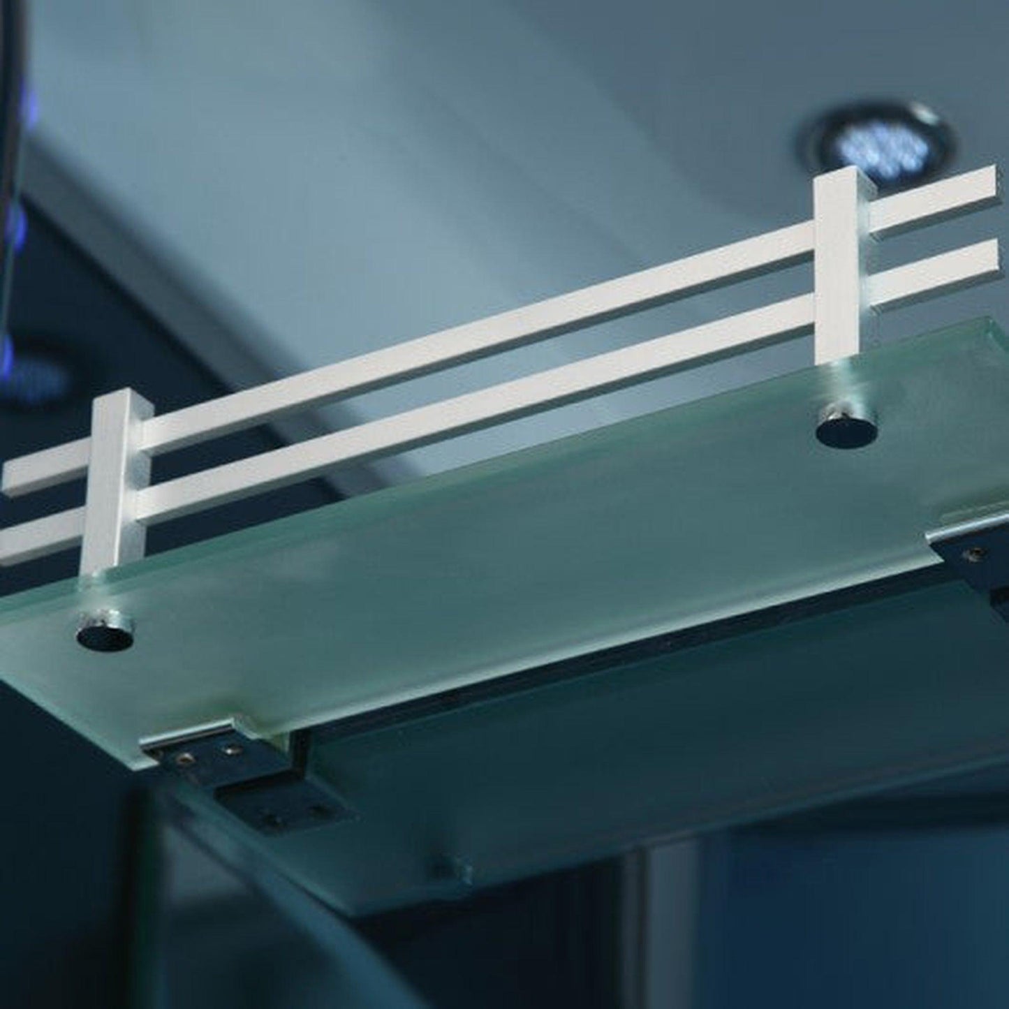 Mesa 45" x 35" x 85" Blue Tempered Glass Freestanding Walk In Steam Shower With Right-Hand Control Panel Configuration, 3kW Steam Generator and 6-Acupuncture Water Body Jets