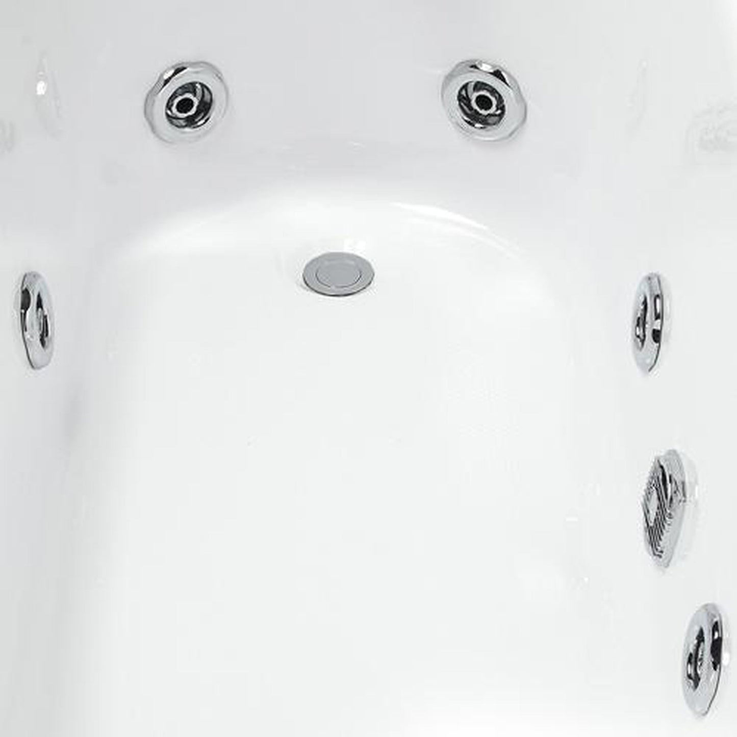 Mesa Malibu 67" x 32" x 31" One Person Freestanding Whirlpool Clawfoot Tub With 6 Massage Jets and Antique Chrome Faucet
