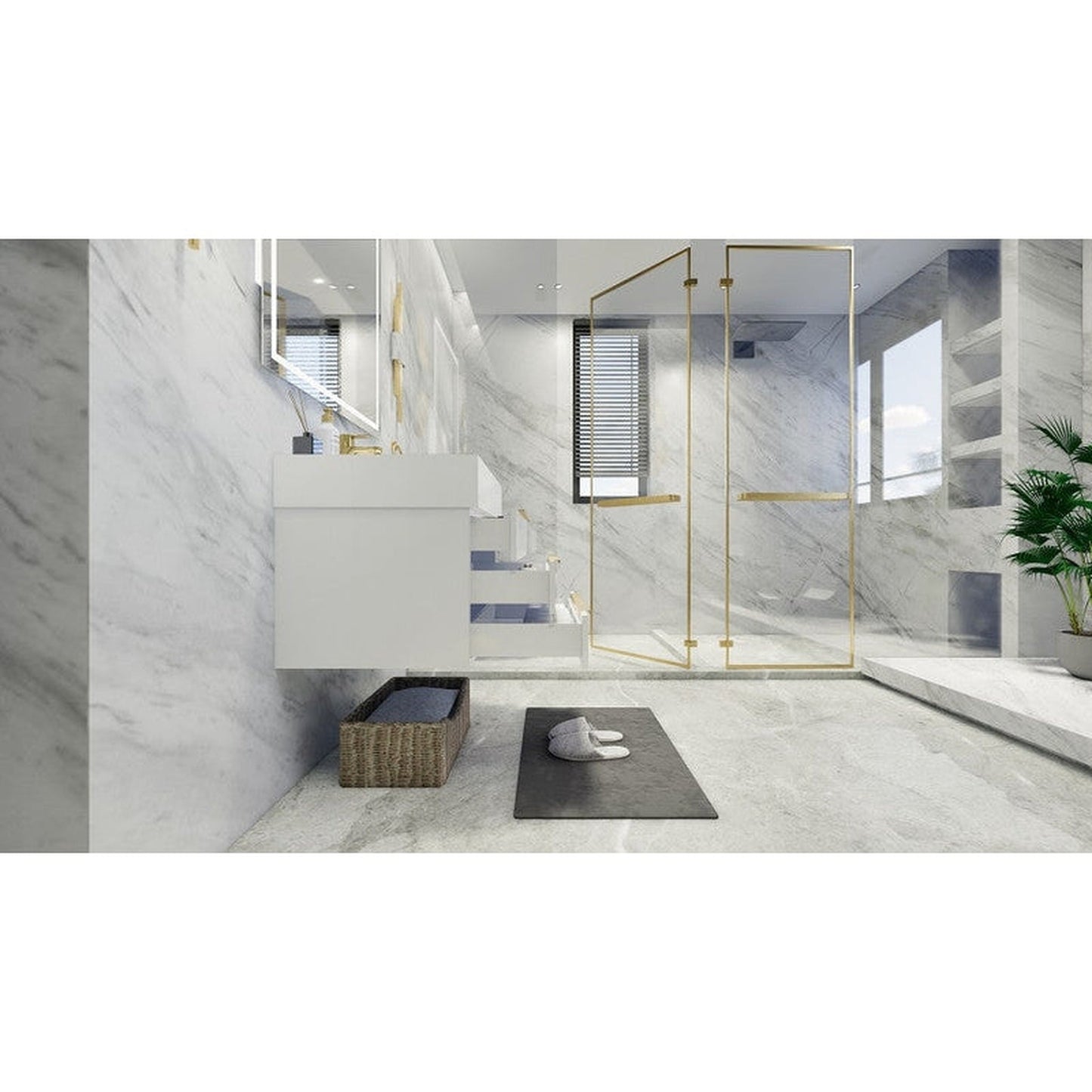 Moreno Bath Bethany 24" High Gloss White Wall-Mounted Vanity With Single Reinforced White Acrylic Sink