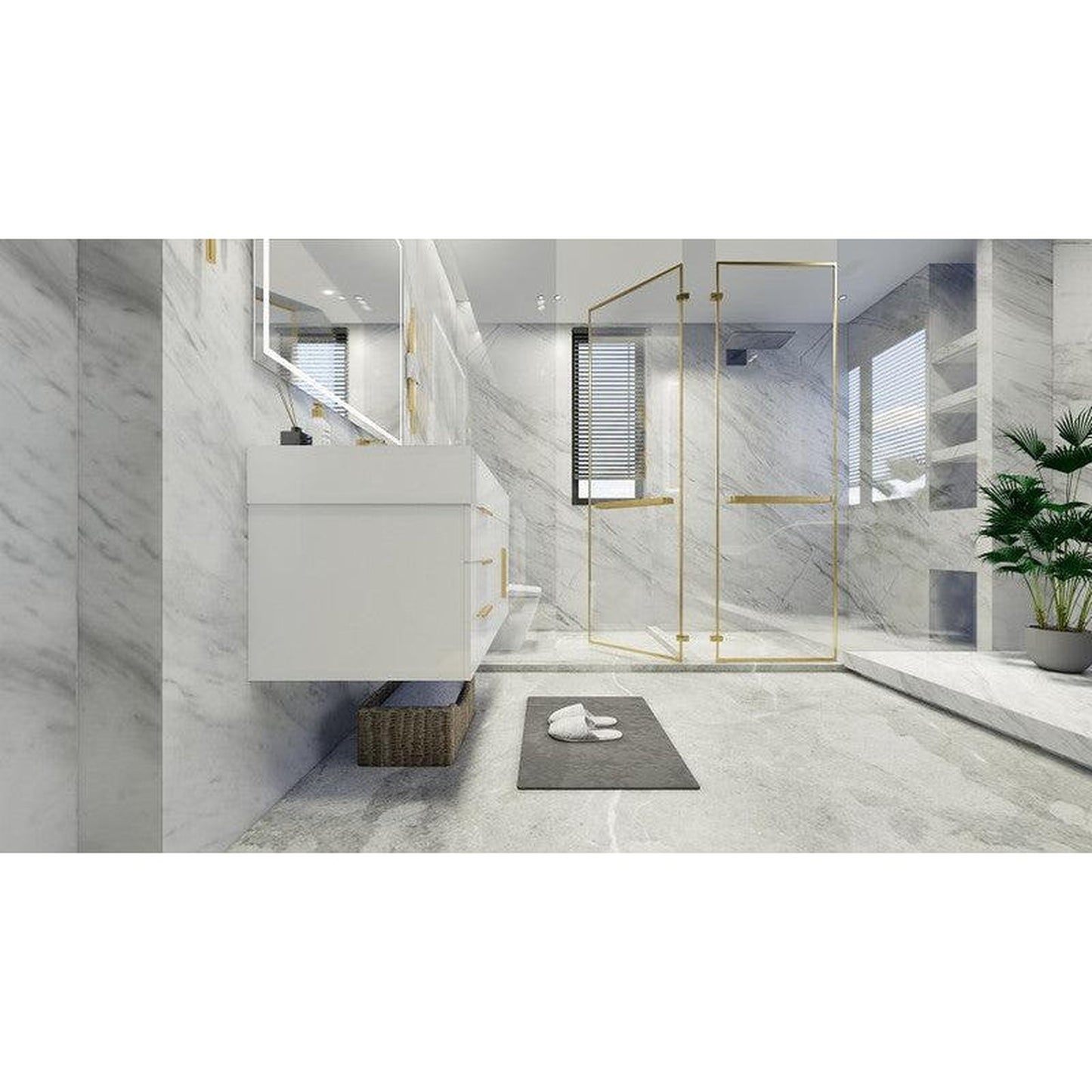 Moreno Bath Bethany 42" High Gloss White Wall-Mounted Vanity With Left Side Drawers and Single Reinforced White Acrylic Sink
