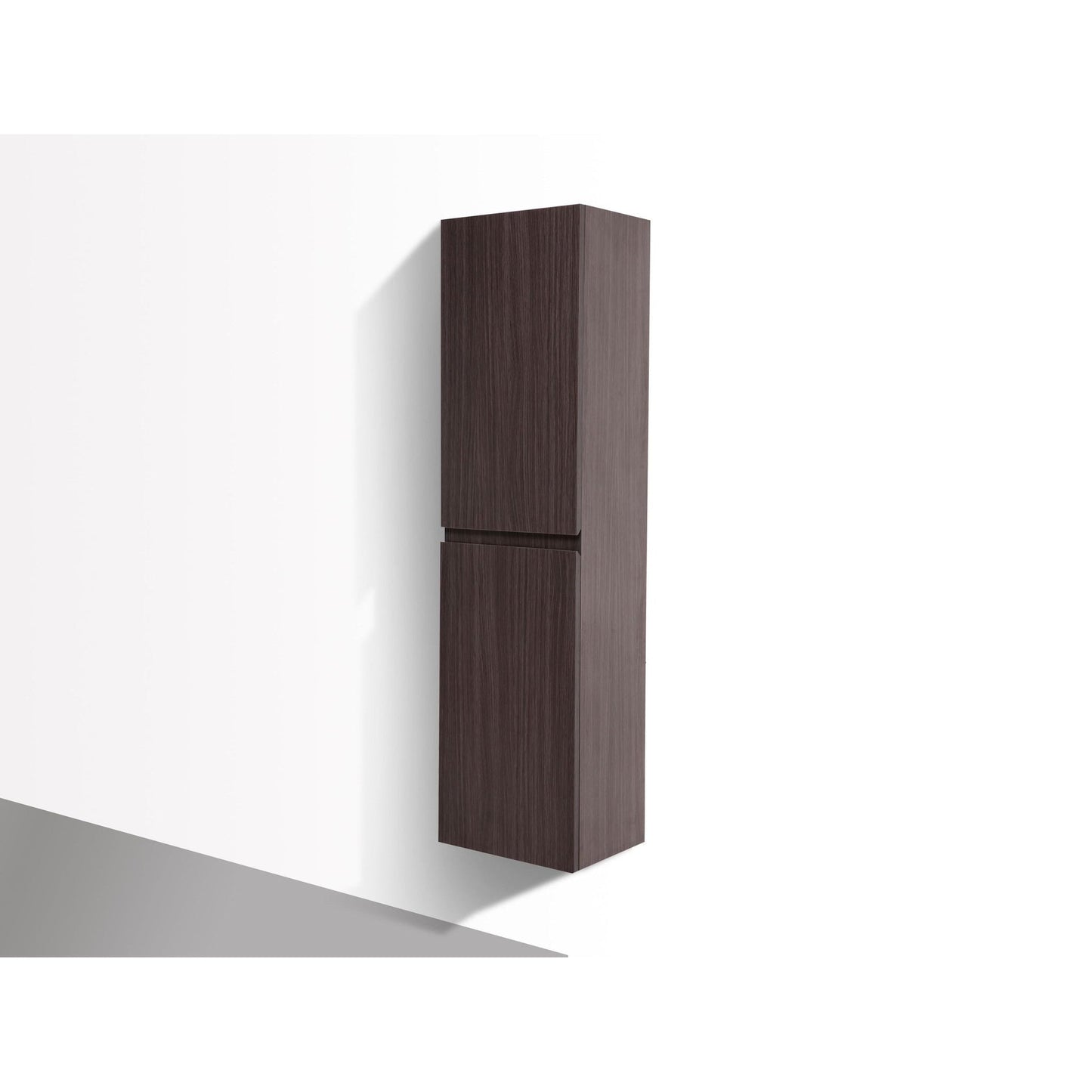 Moreno Bath Bohemia Lina 16" Dark Gray Oak Wall-Mounted Linen Storage Cabinet