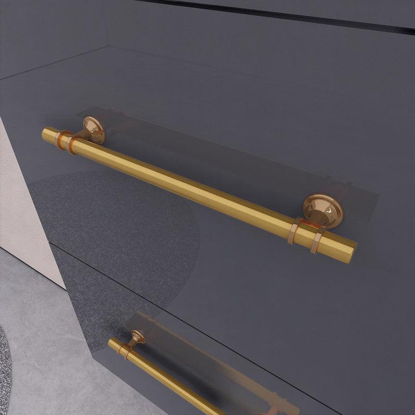 Moreno Bath ELSA 16" High Gloss Gray Wall-Mounted Bathroom Linen Side Cabinet