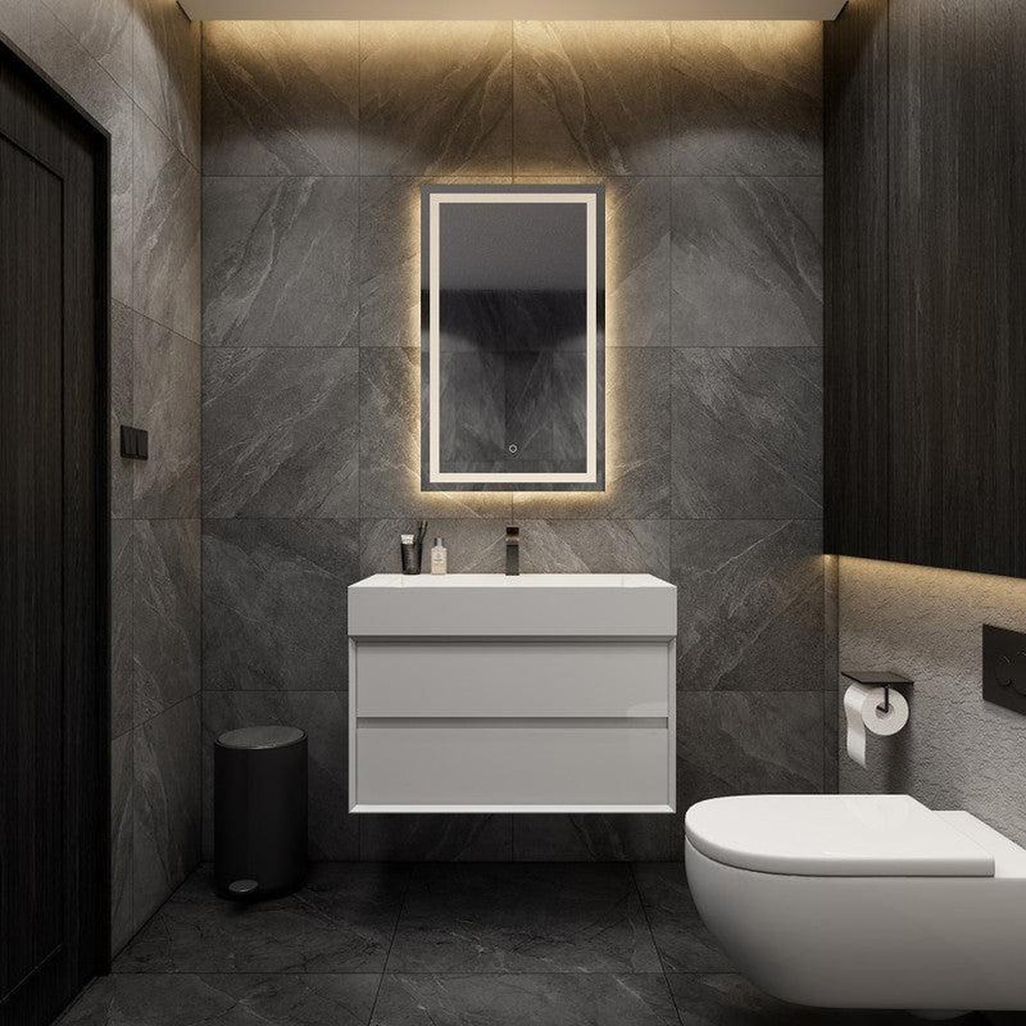 Moreno Bath MAX 36" Gloss White Wall-Mounted Vanity With Single Reinforced White Acrylic Sink