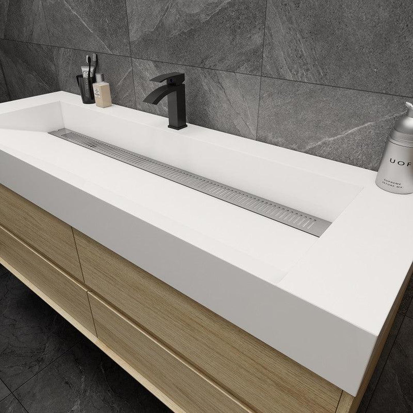 Moreno Bath MAX 60" Coffee Wood Wall-Mounted Vanity With Single Faucet Hole and Reinforced White Acrylic Sink