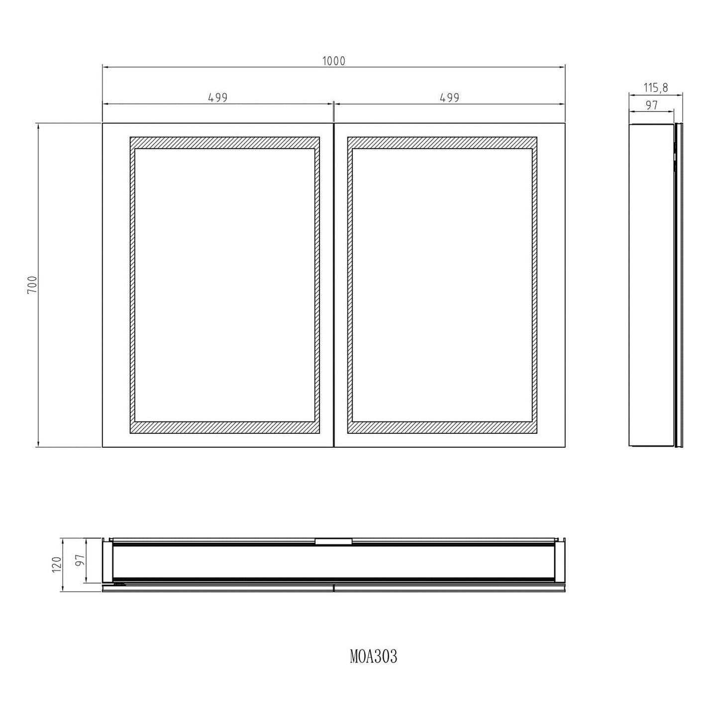 Moreno Nova 40" LED Mirror Medicine Cabinet