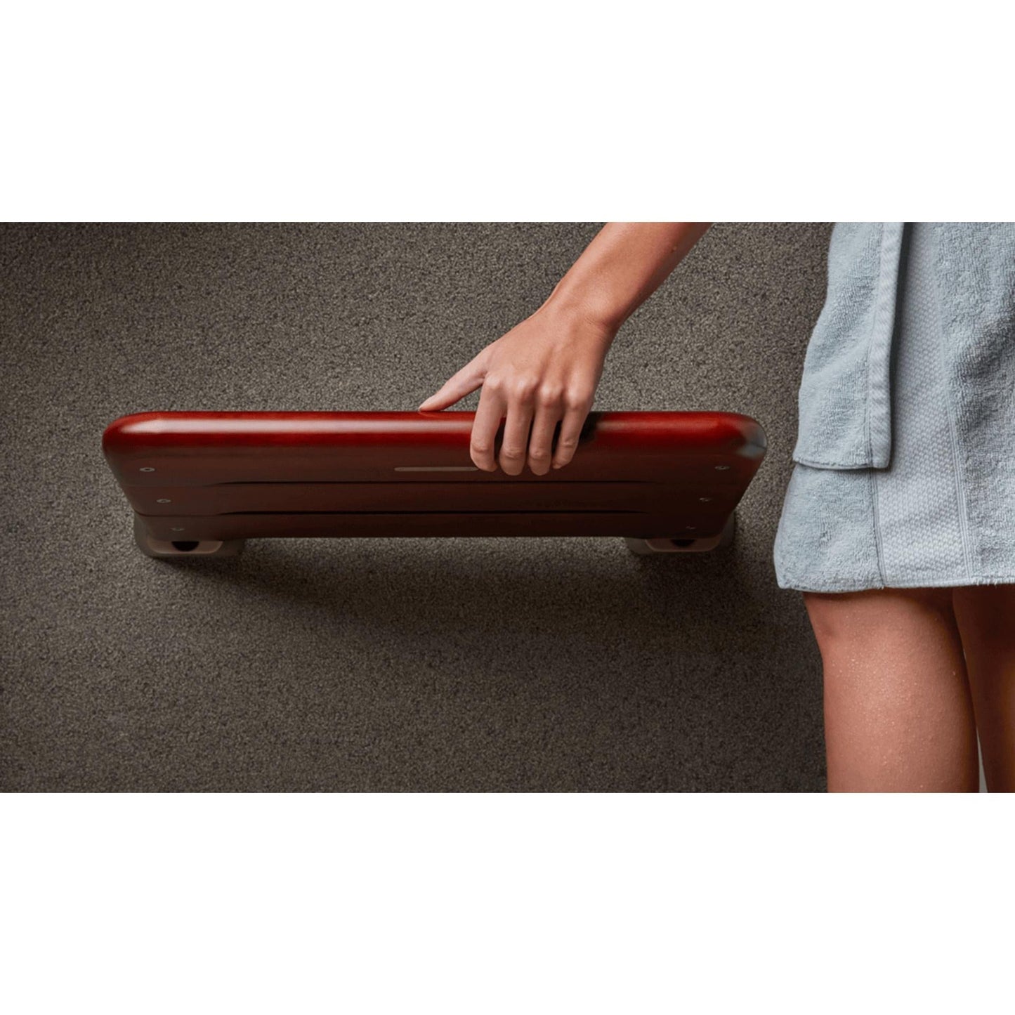 MrSteam Wall-Mounted 20" x 13" x 1" Brushed Nickel in Folding Shower Seat