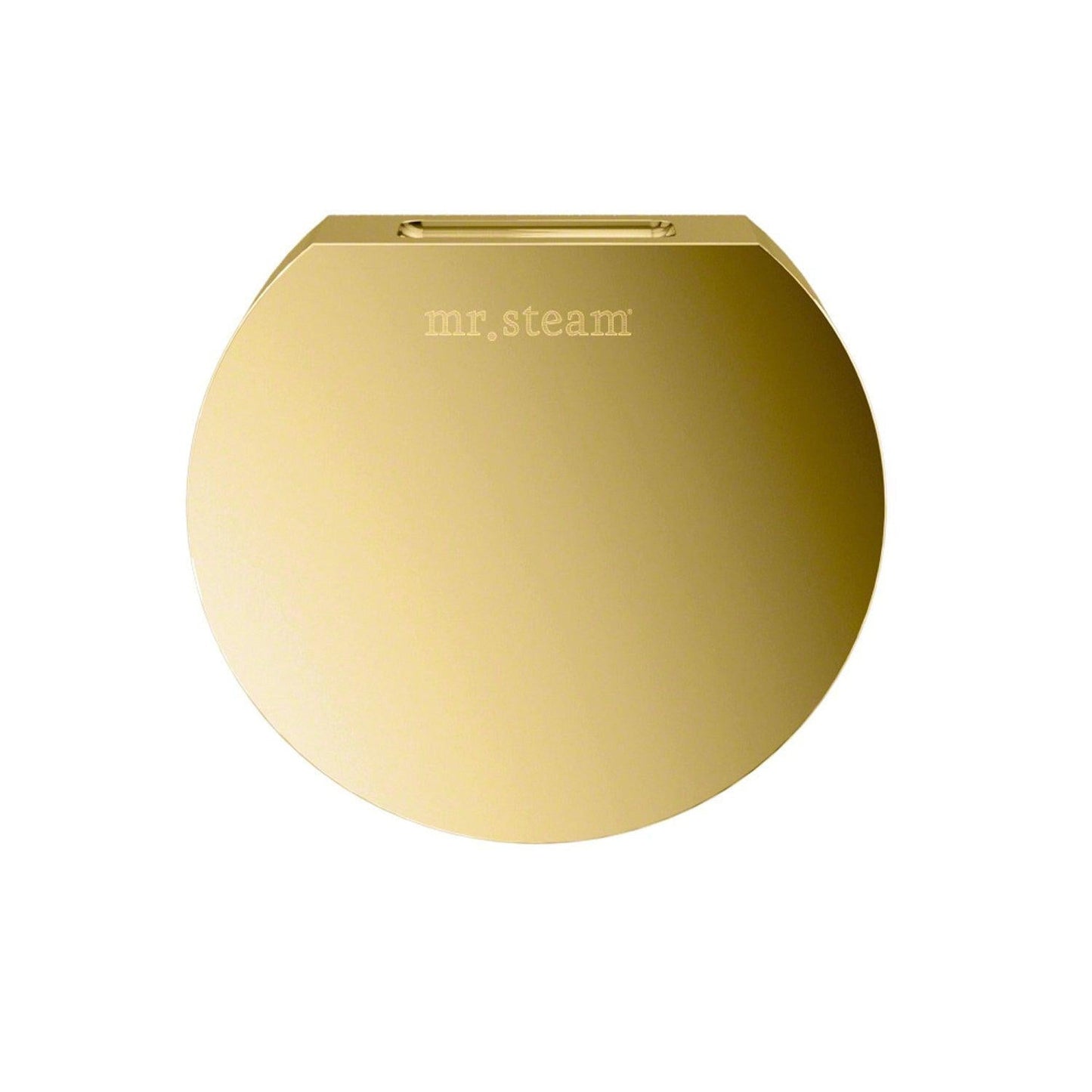 MrSteam iTempoPlus 5" x 5" x 1" Polished Brass in Round Steam Shower Control