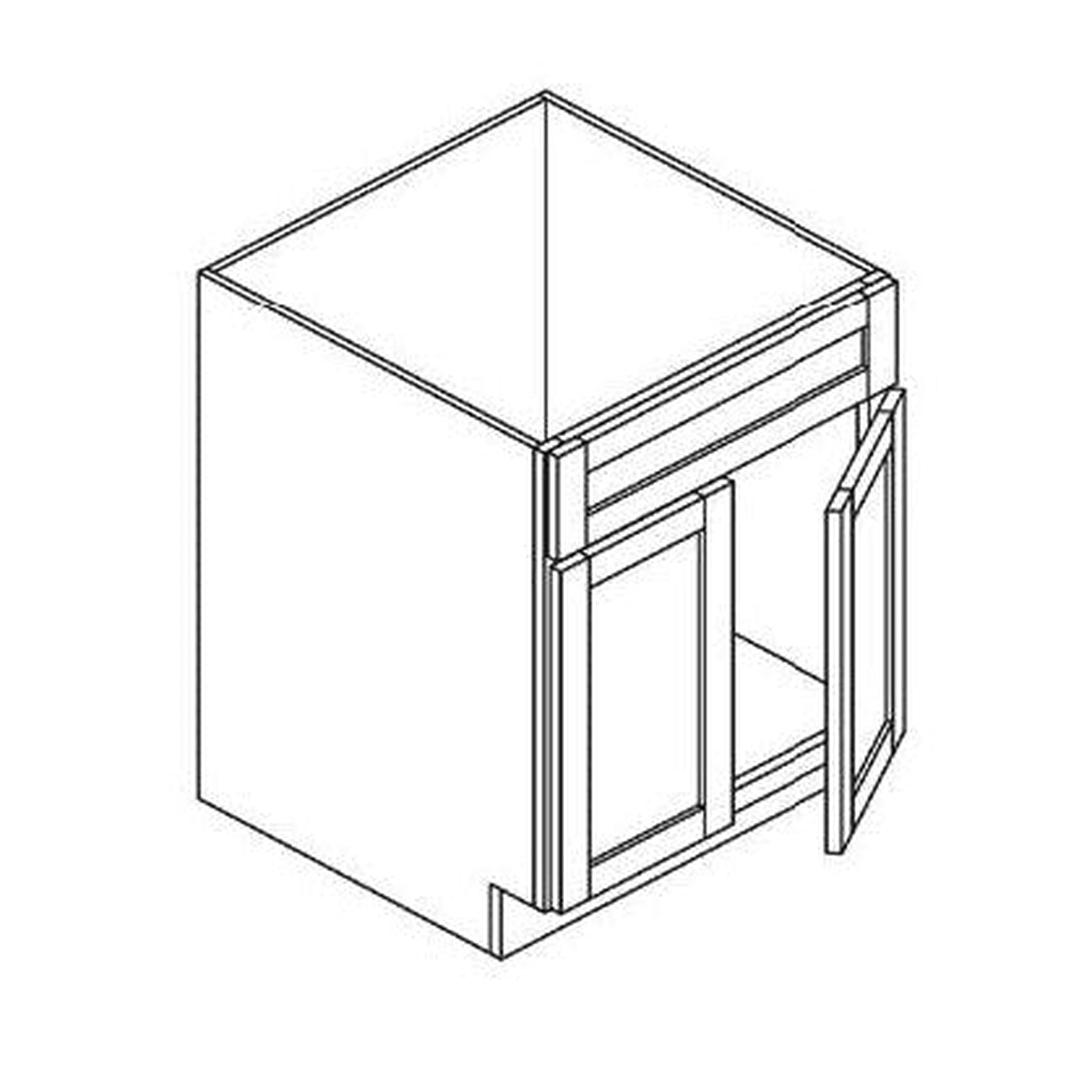 Elegant White - Double Door Base Cabinet | 42W x 34.5H x 24D