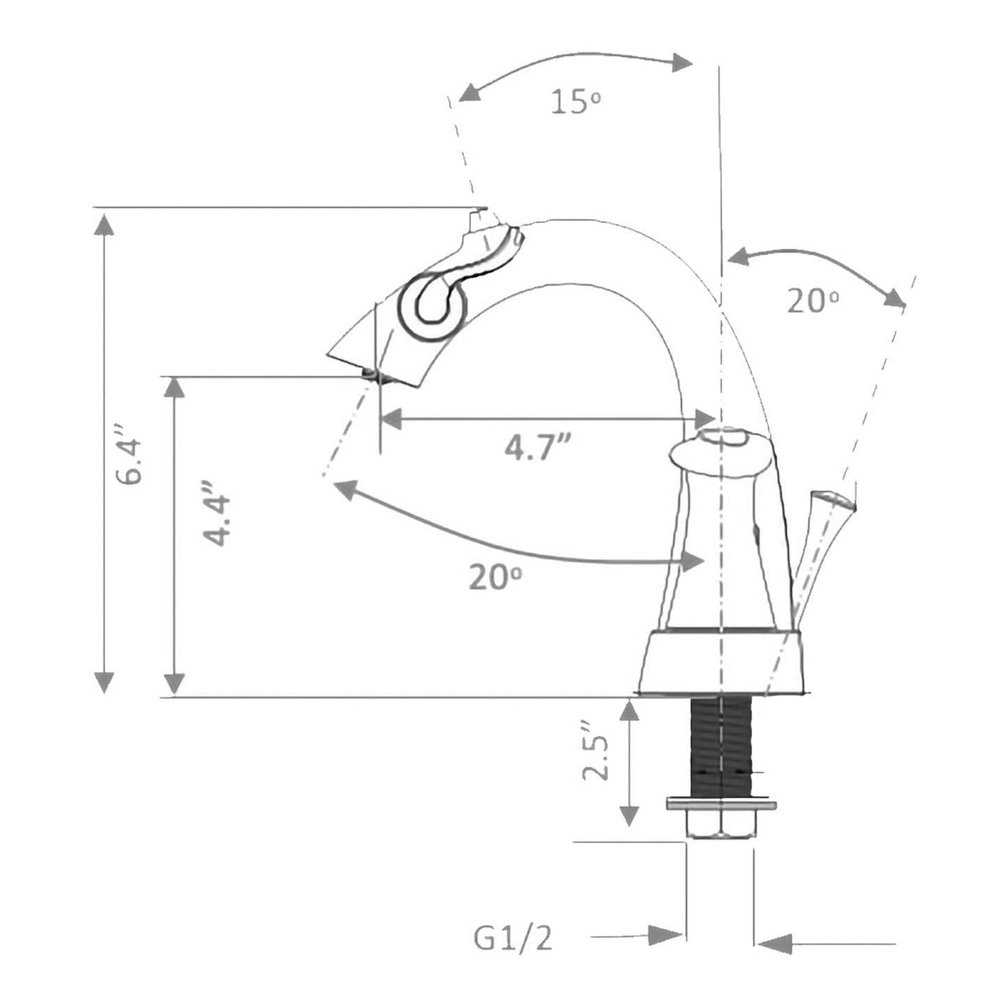 Nasoni Da Vinci 4" Brushed Nickel Centerset Fountain Faucet With Pop-Up Drain