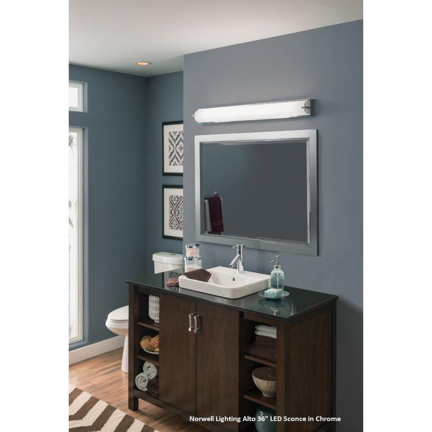 Norwell Lighting Alto 24" Brushed Nickel LED ADA Sconce With Matte Opal Glass Diffuser