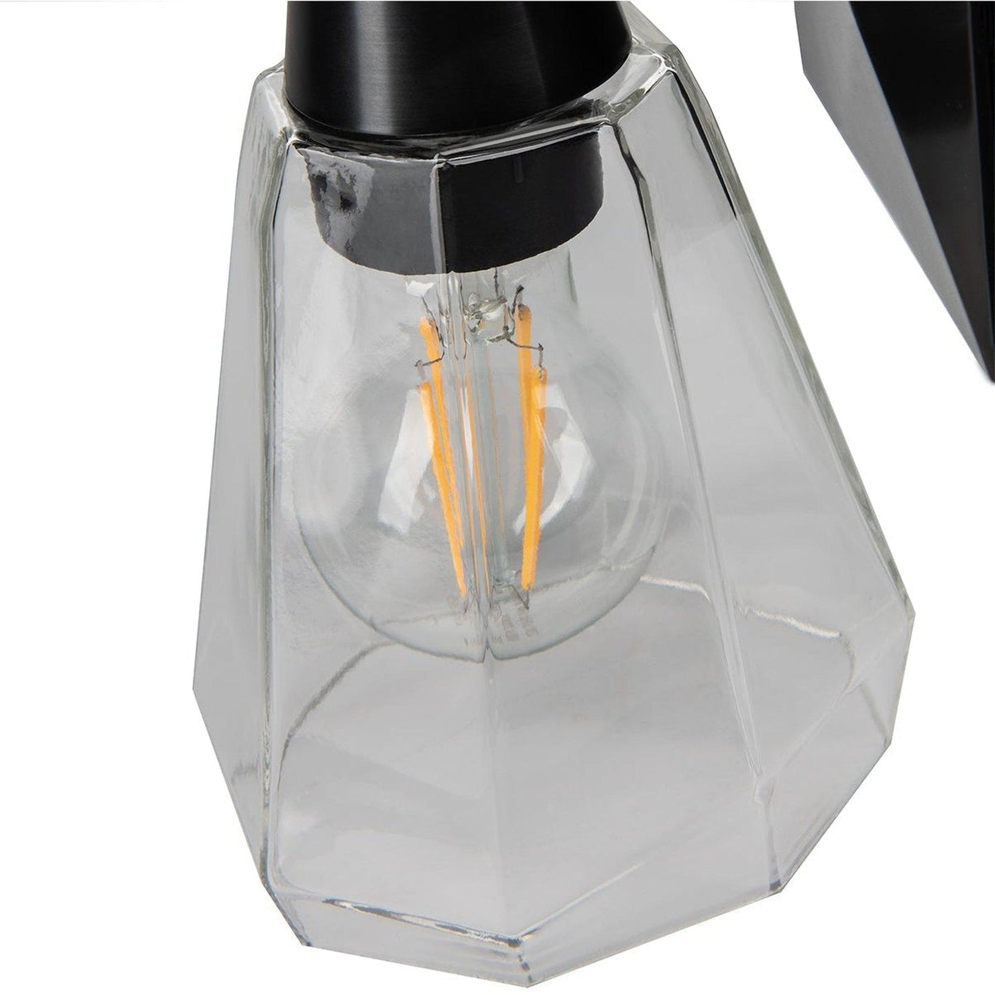 Norwell Lighting Arctic Bath Series 9" x 5" 1-Light Acid Dipped Black Vanity Wall Sconce With Clear Glass Diffuser