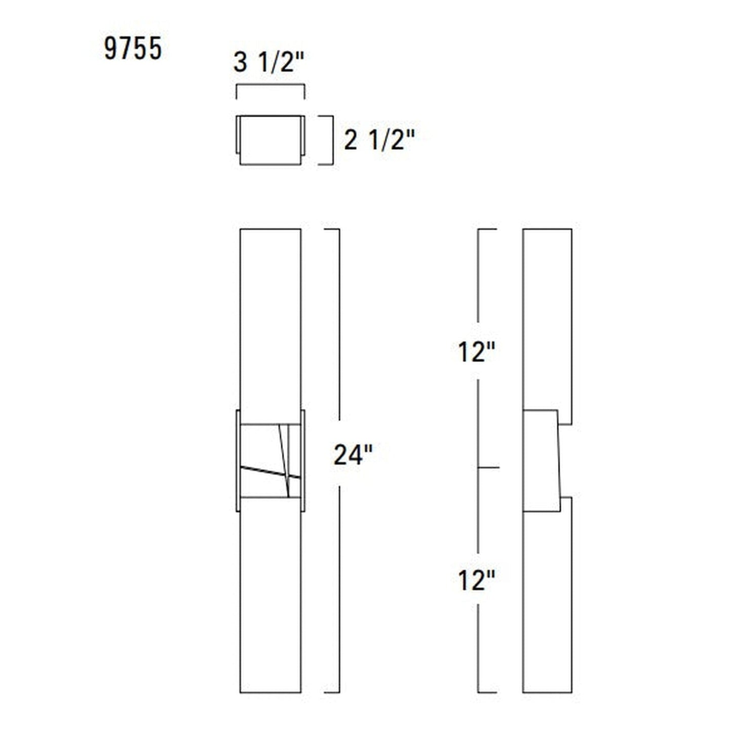Norwell Lighting Artemis 24" 2-Light Chrome LED Vanity Sconce With Matte Opal Acrylic Diffusers