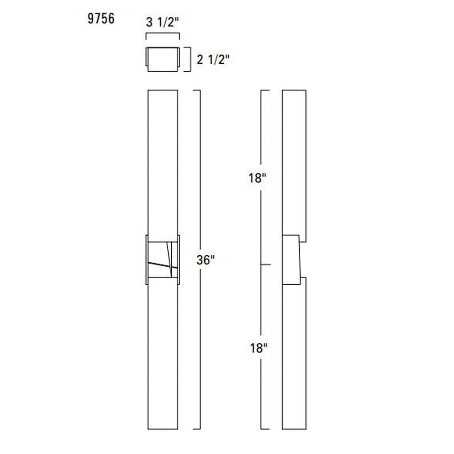 Norwell Lighting Artemis 36" 2-Light Chrome LED Vanity Sconce With Matte Opal Acrylic Diffusers