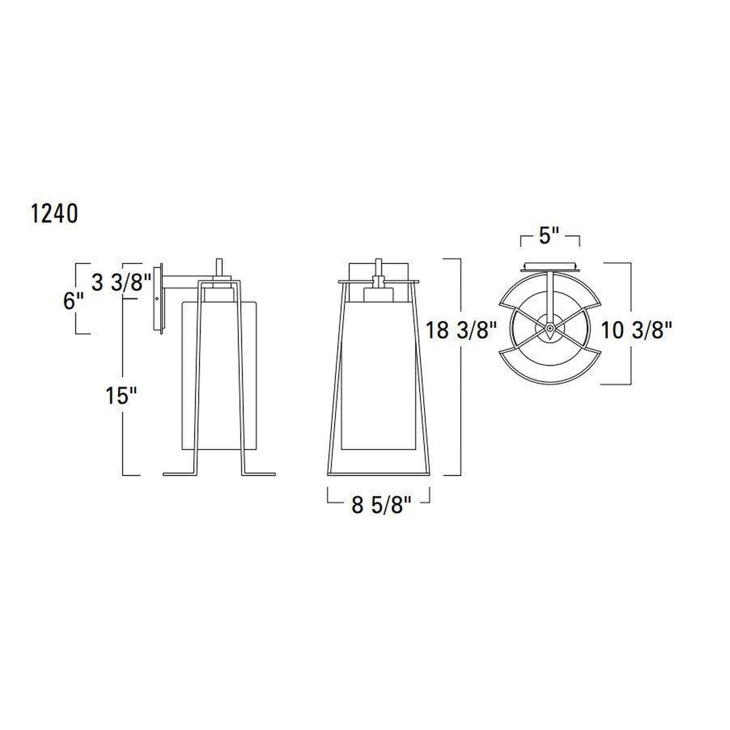 Norwell Lighting Cere 19" x 9" 1-Light Matte Black Indoor/Outdoor Wall Light With Clear Glass Diffuser