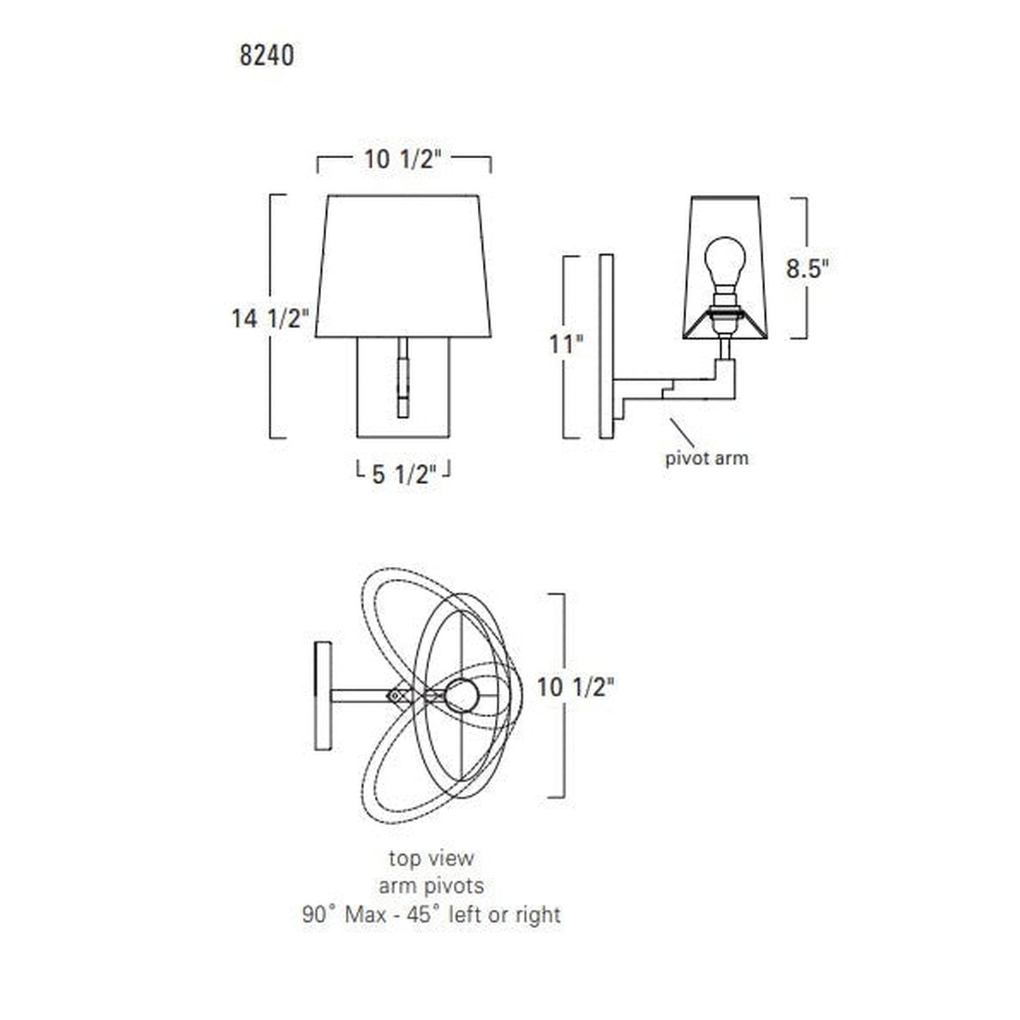 Norwell Lighting Grace 15" x 11" 1-Light Sconce Polished Nickel Indoor Wall Light With Fabric Diffuser