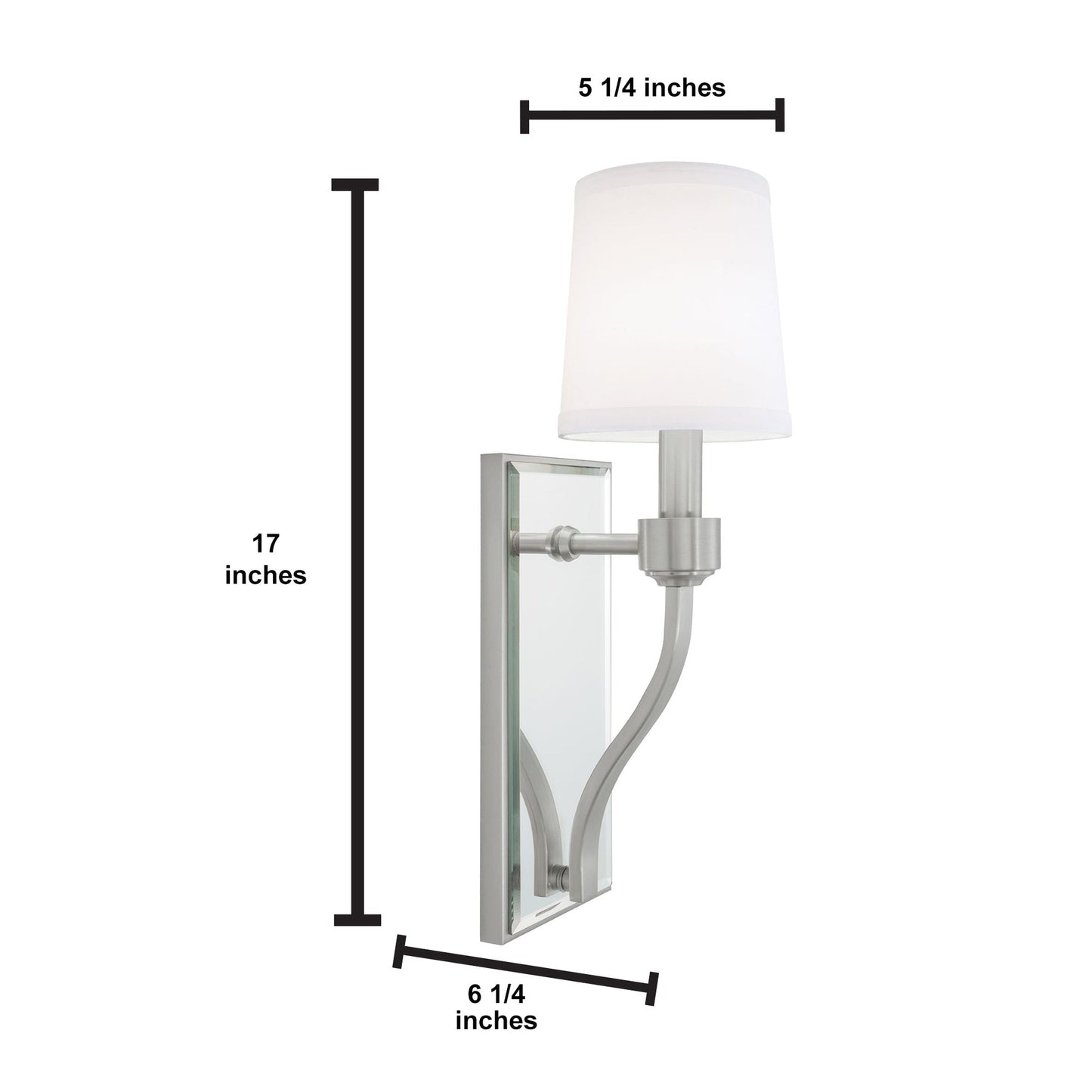 Norwell Lighting Roule 17" x 5" 1-Light Polished Nickel Indoor Wall Light Fabric Diffuser