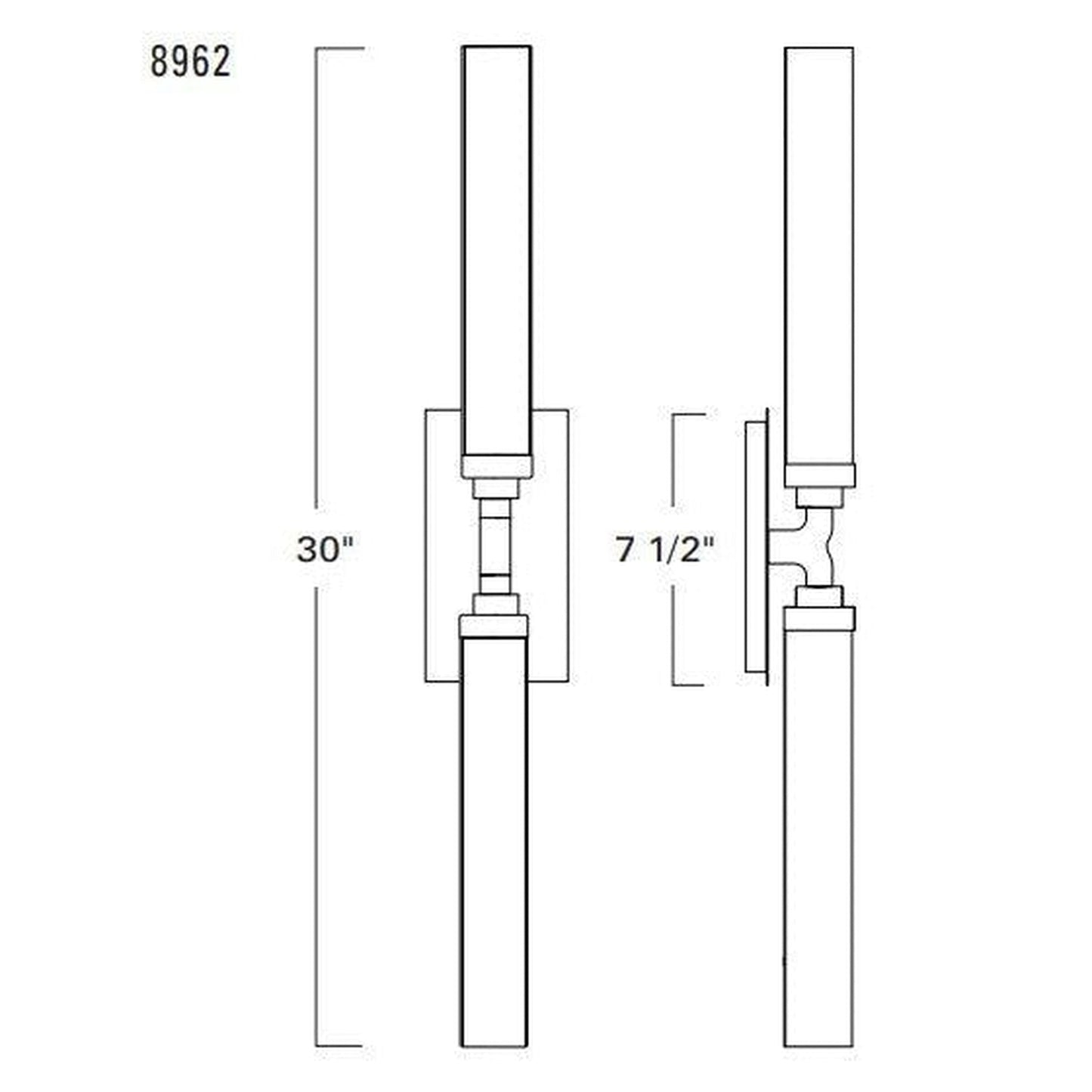 Norwell Lighting Tetris 30" x 4" 2-Light Brushed Nickel LED Vanity Double Sconce With Matte Opal Diffuser