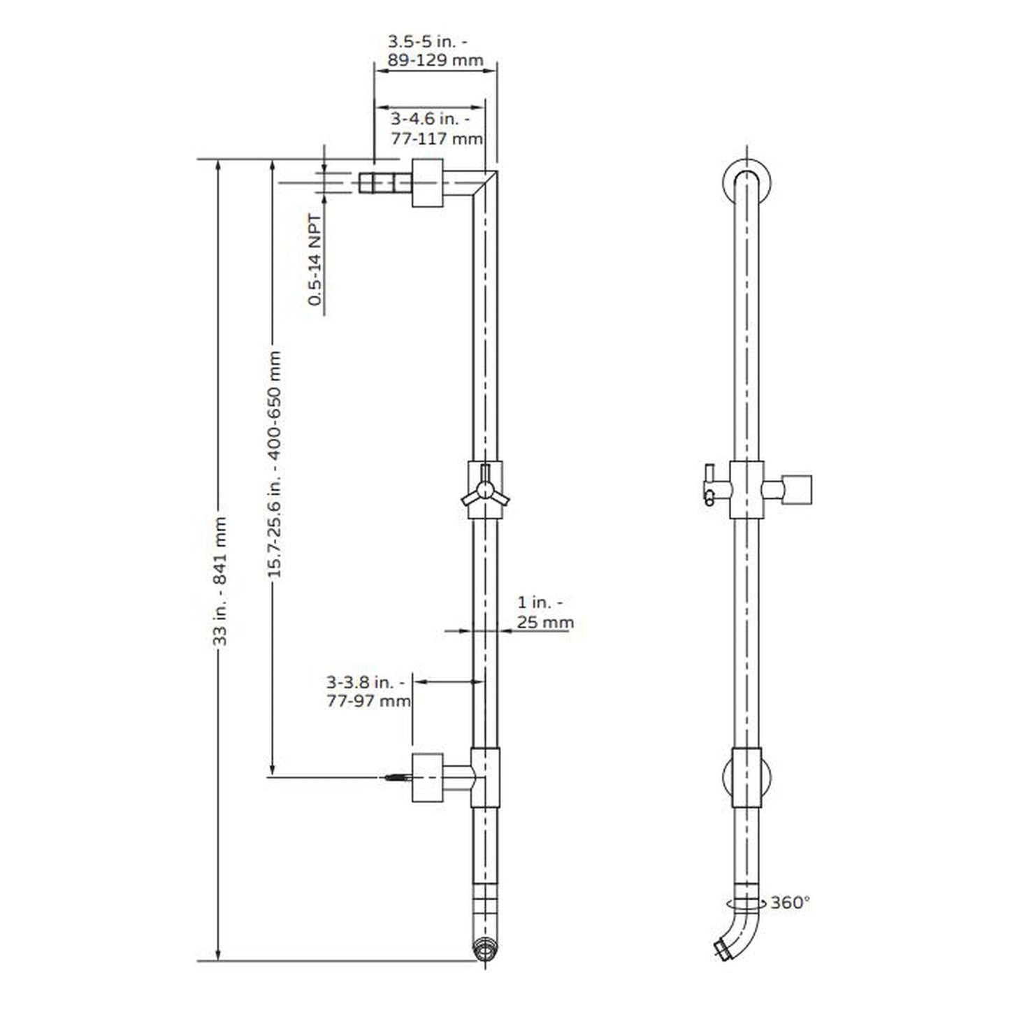 PULSE ShowerSpas AquaBar 2.5 GPM Shower System in Brushed Nickel Finish With Multi Function Handheld Shower