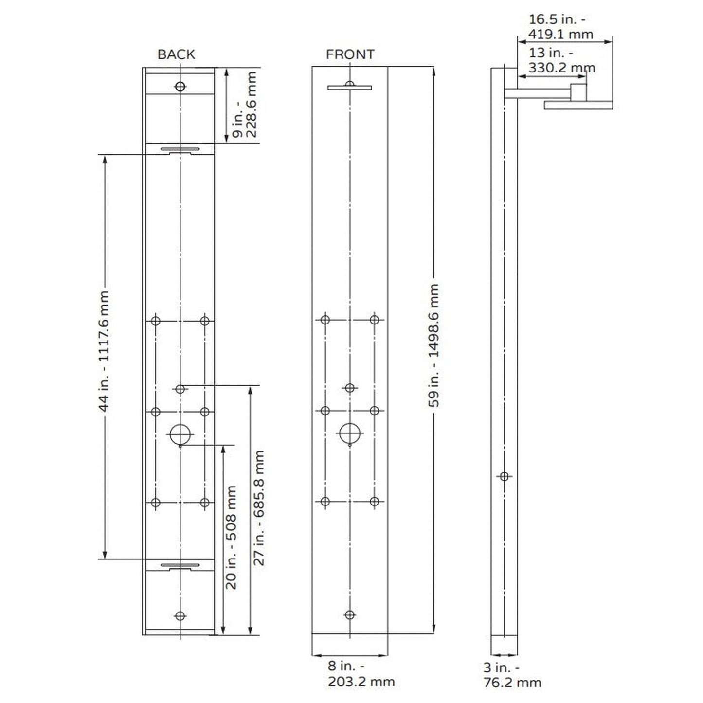 PULSE ShowerSpas Monterey 59" Rain Shower Panel 2.5 GPM in Oil Rubbed Bronze Finish With 6-Silk Spray Body Jet and Hand Shower