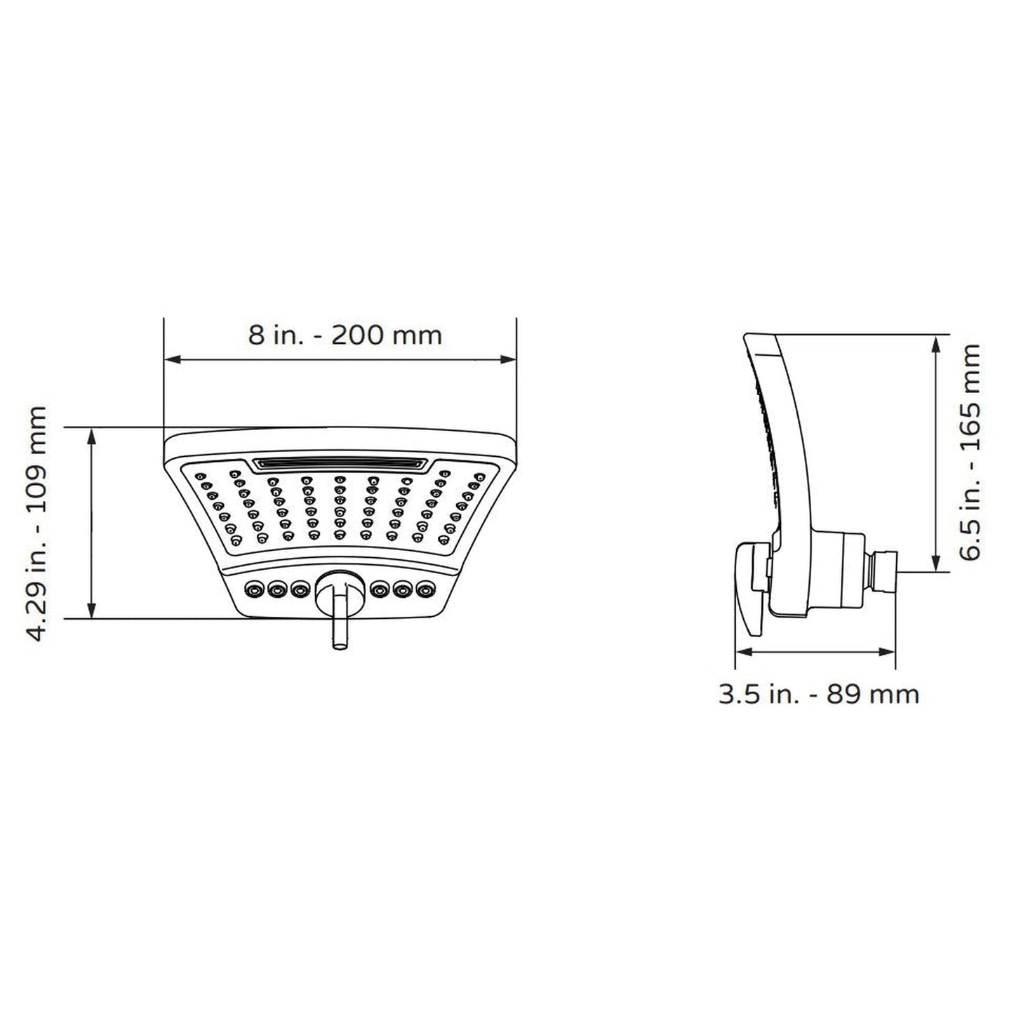 PULSE ShowerSpas PowerShot 3-Function Curved Shower Head in Brushed Nickel Finish