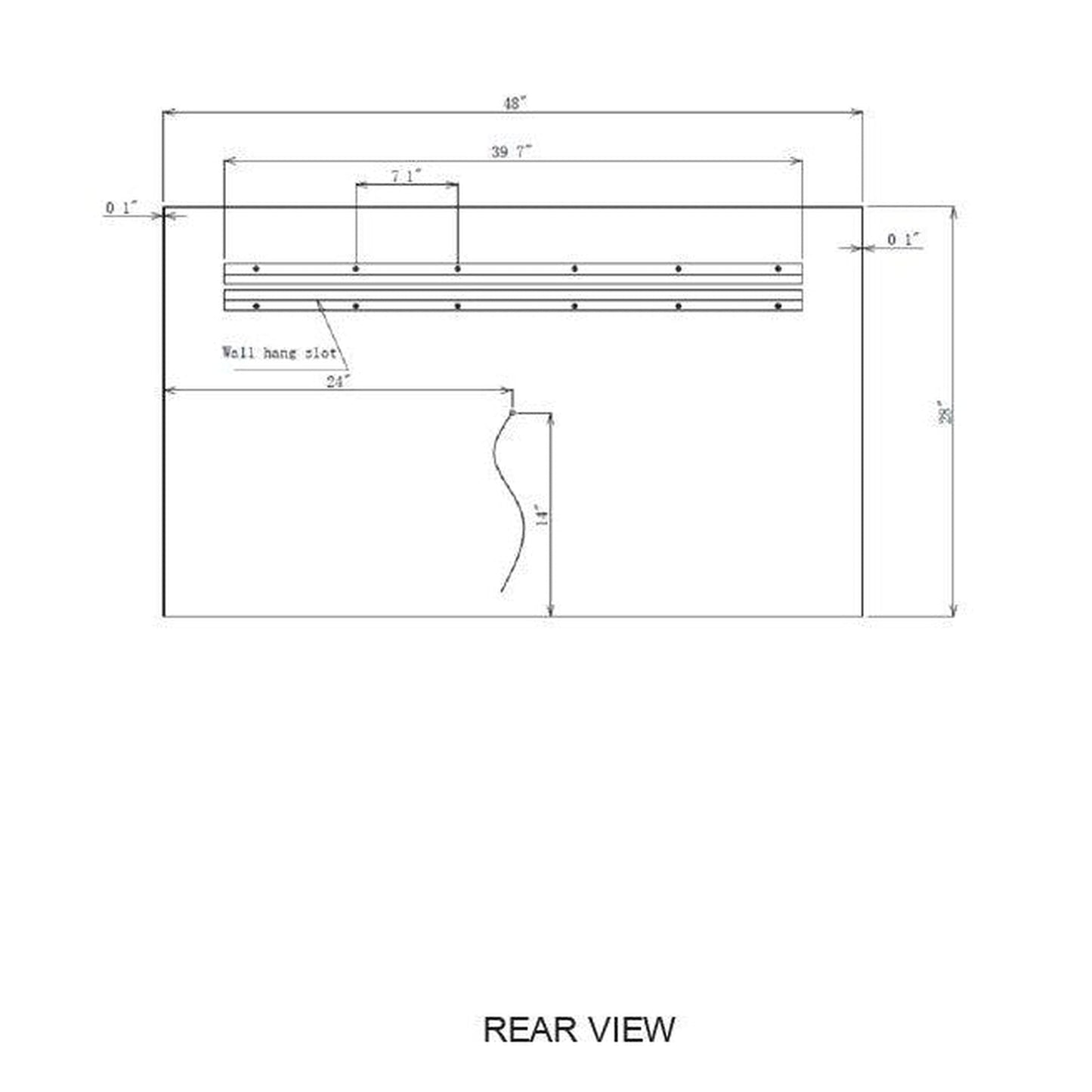 Paris Mirror Adira 48" x 28" Silver Front-Lit Lighted Super Bright Dimmable Wall-Mounted 6000K LED Mirror With Tilted Top Frame