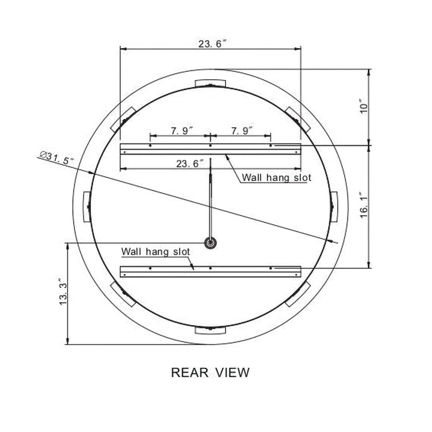 Paris Mirror Harmony Round 36" x 36" Front-Lit Illuminated Super Bright Dimmable Wall-Mounted 6000K LED Mirror With Polished Edges