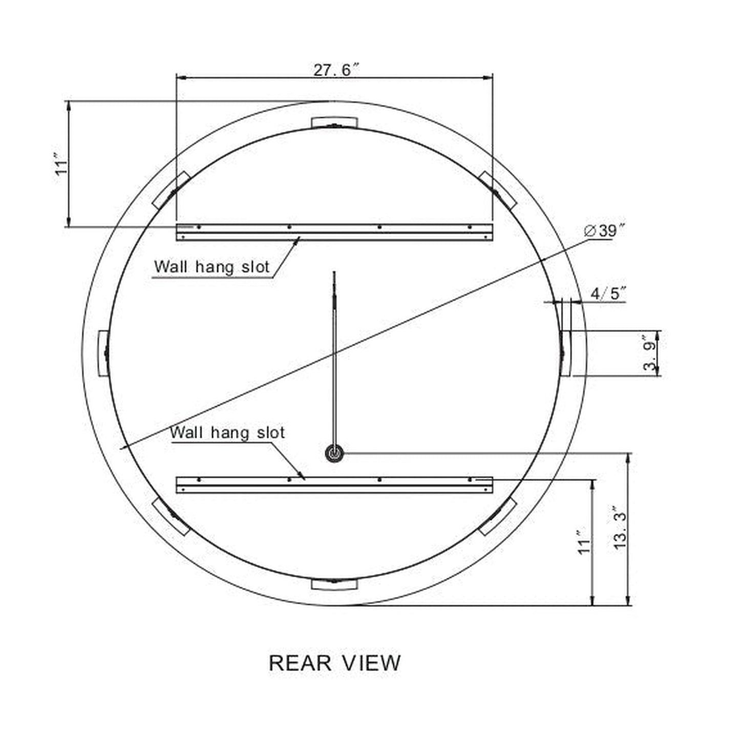 Paris Mirror Harmony Round 44" x 44" Front-Lit Illuminated Super Bright Dimmable Wall-Mounted 3000K LED Mirror With Polished Edges