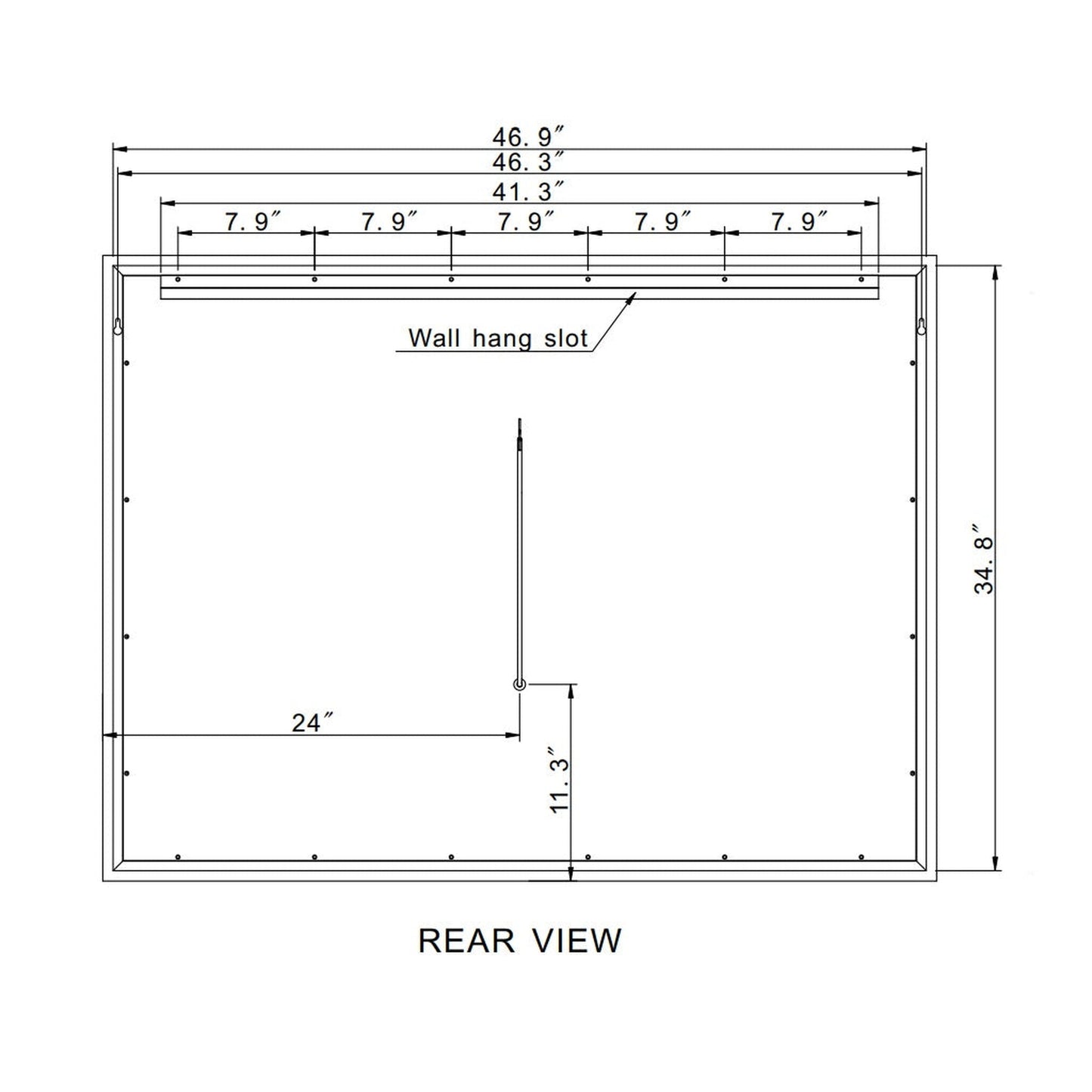 Paris Mirror Hollywood 48" x 36" Front-Lit Lighted Super Bright Dimmable Wall-Mounted 3000K LED Mirror