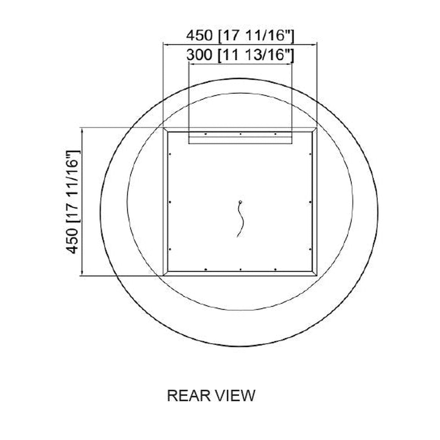 Paris Mirror Luna 32" x 32" Front-Lit Lighted Super Bright Dimmable Wall-Mounted 6000K LED Mirror With Illuminated Moon Lighting and Gold Round Frame