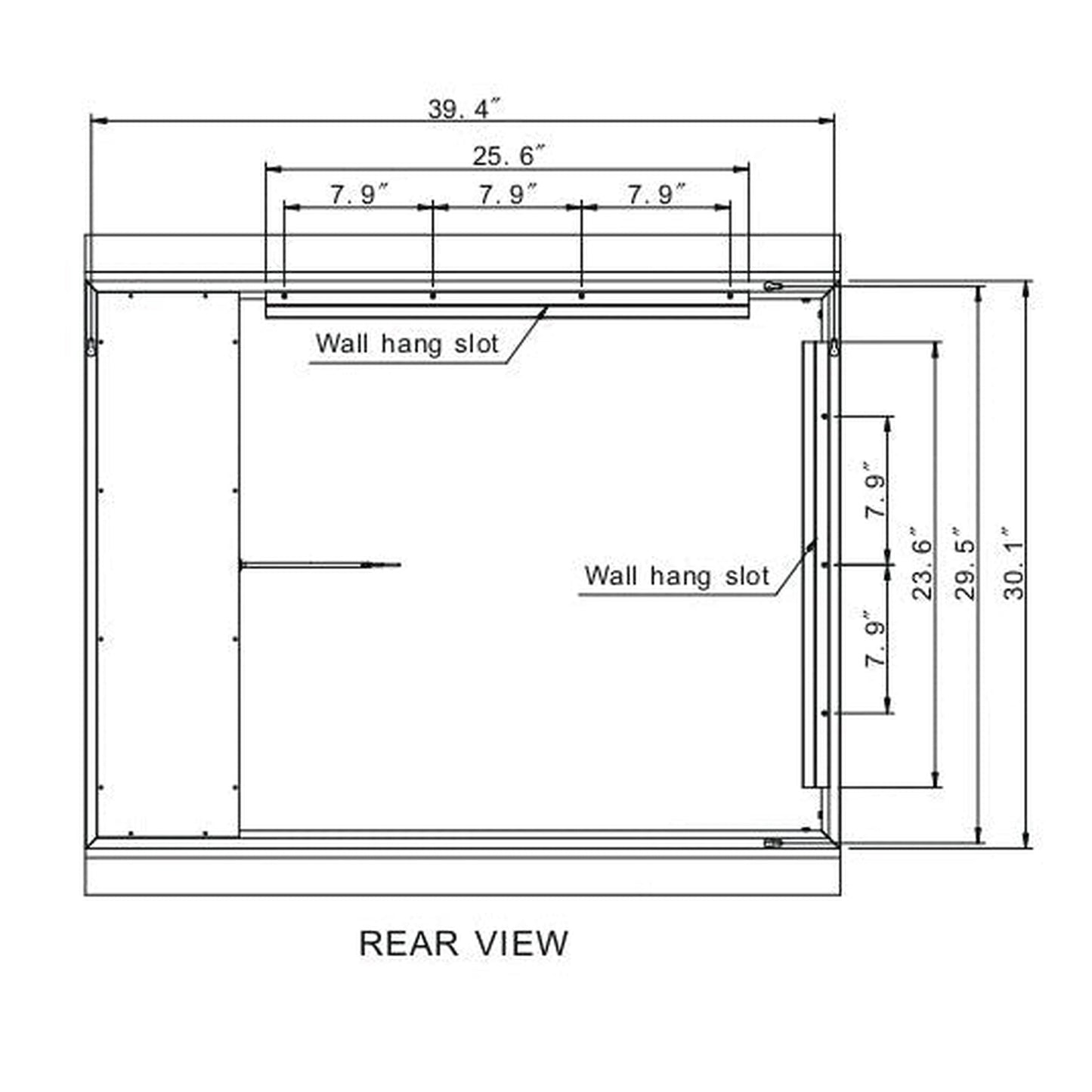 Paris Mirror Paris 40" x 35" Dual-Lighted Super Bright Dimmable Wall-Mounted 6000K LED Mirror With 2 Acrylic Frosted Edges