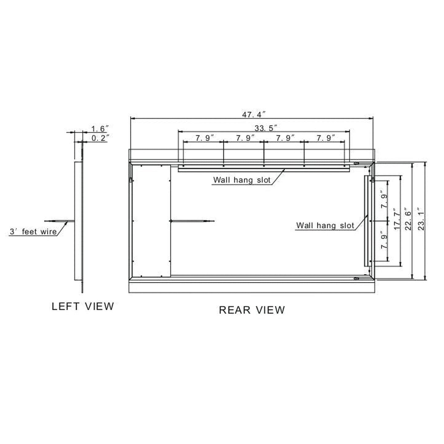 Paris Mirror Paris 48" x 28" Dual-Lighted Super Bright Dimmable Wall-Mounted 3000K LED Mirror With 2 Acrylic Frosted Edges