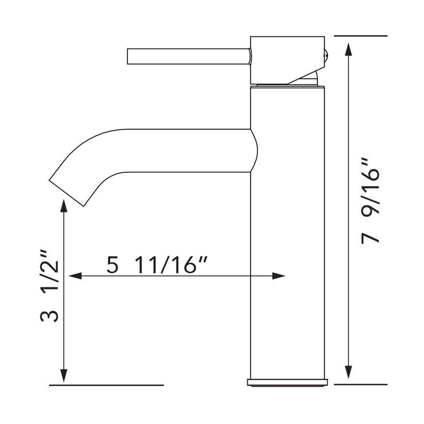 Pelican Int'l Cascade Series PL-8113 Single Hole Bathroom Faucet In Brushed Nickel Finish