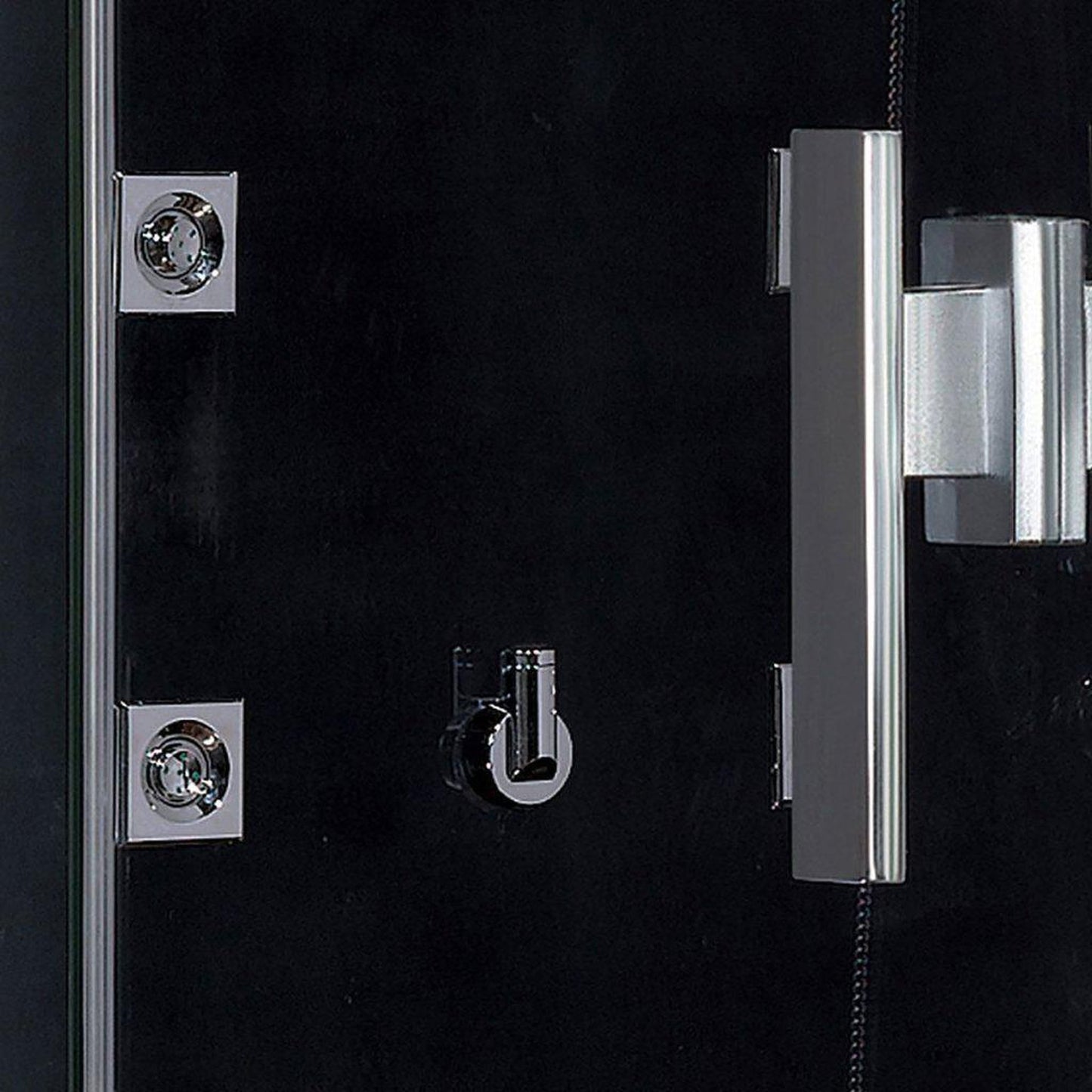 Platinum 59" x 35" x 89" Two-Person Black Framed Rectangle Walk-In Steam Shower With Right Handed Control Panel Configuration Hinged Door 6 Massage Jets & LED Chromatherapy Lighting