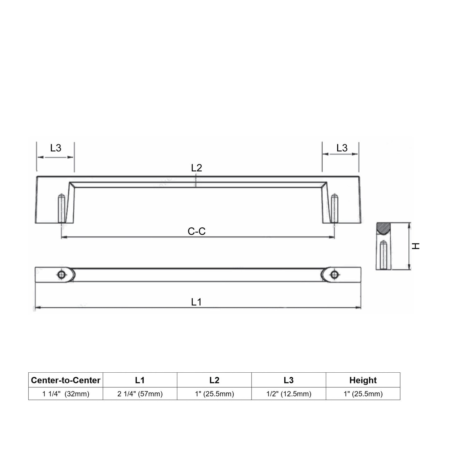 Ratel 2" Chrome Zamak Solid Metal Drawer Pull