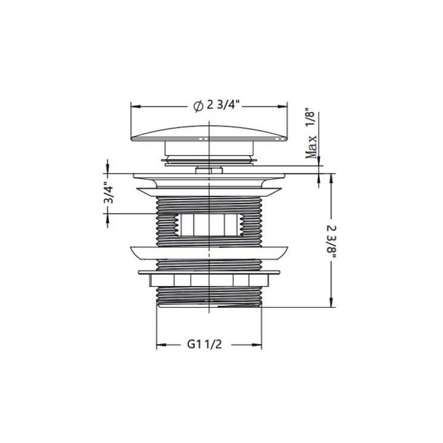 Ratel 3" Brushed Nickel Bathtub Pop-up Drain With Overflow Hole