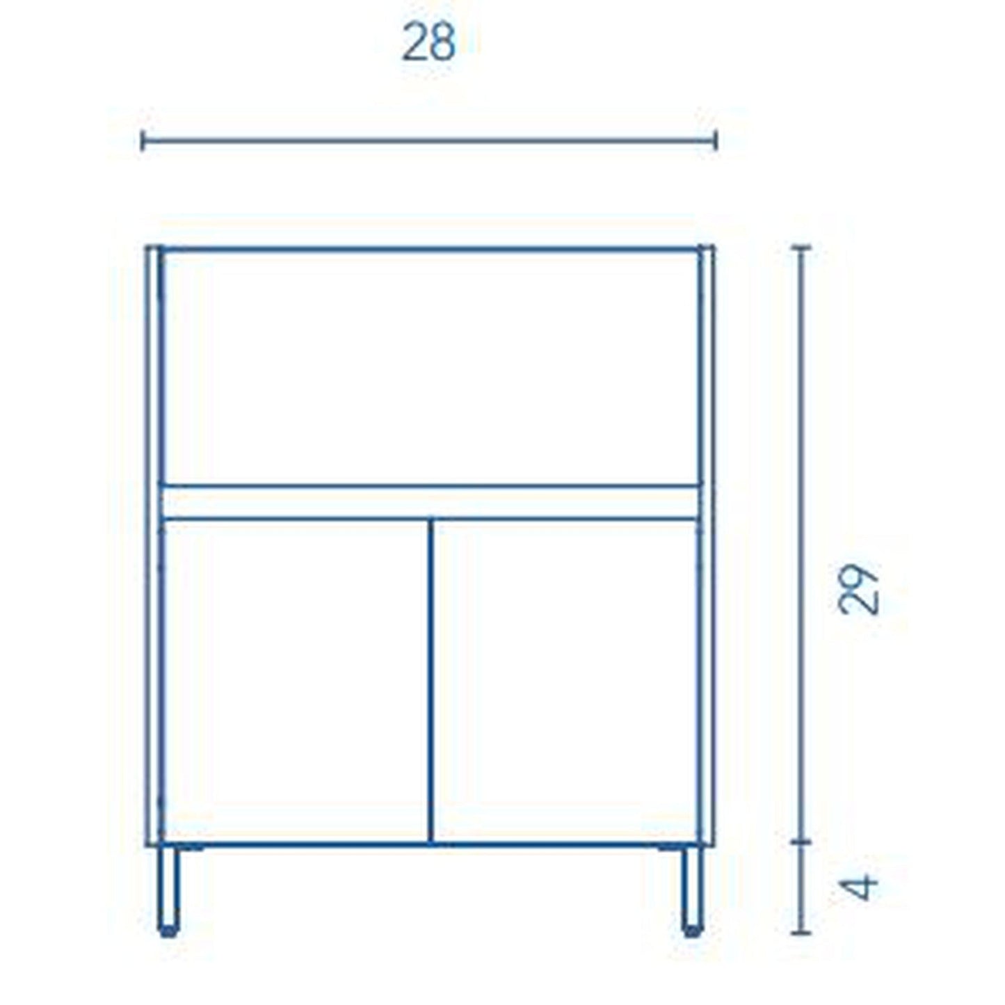 Royo Band 28" x 18" White Modern Freestanding Vanity With 1 Drawer and 2 Doors