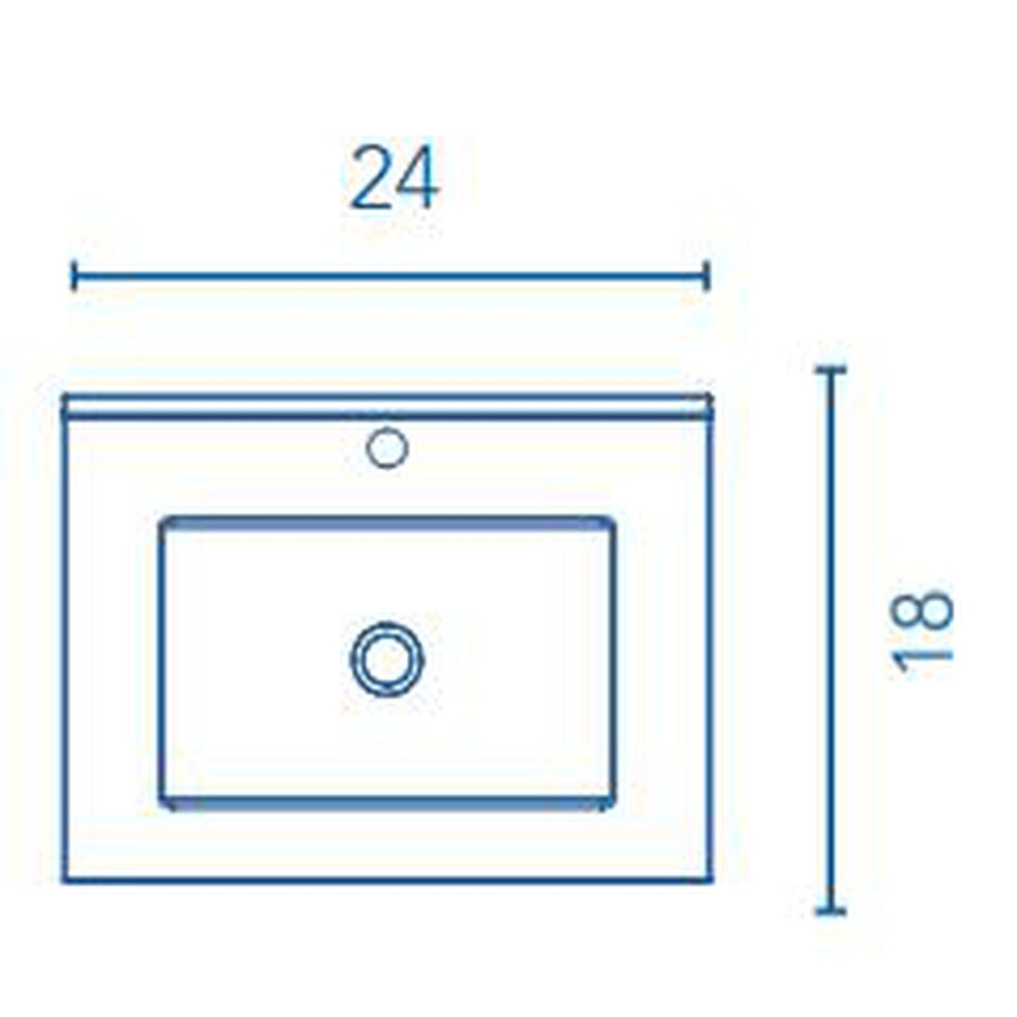 Royo Block 18" x 13" Modern Rectangle Sand Matt Ceramic Vessel Sink