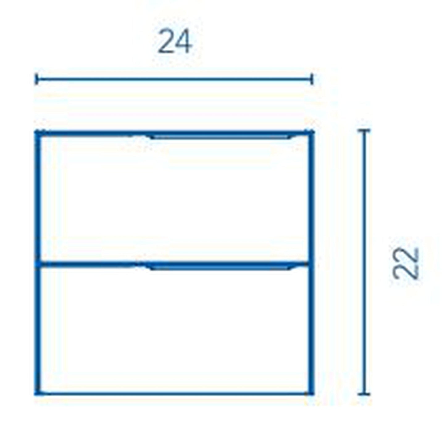 Royo Mio 24" x 18" Gray Elm Modern Wall-mounted Vanity With 2 Drawers and Sand Handle