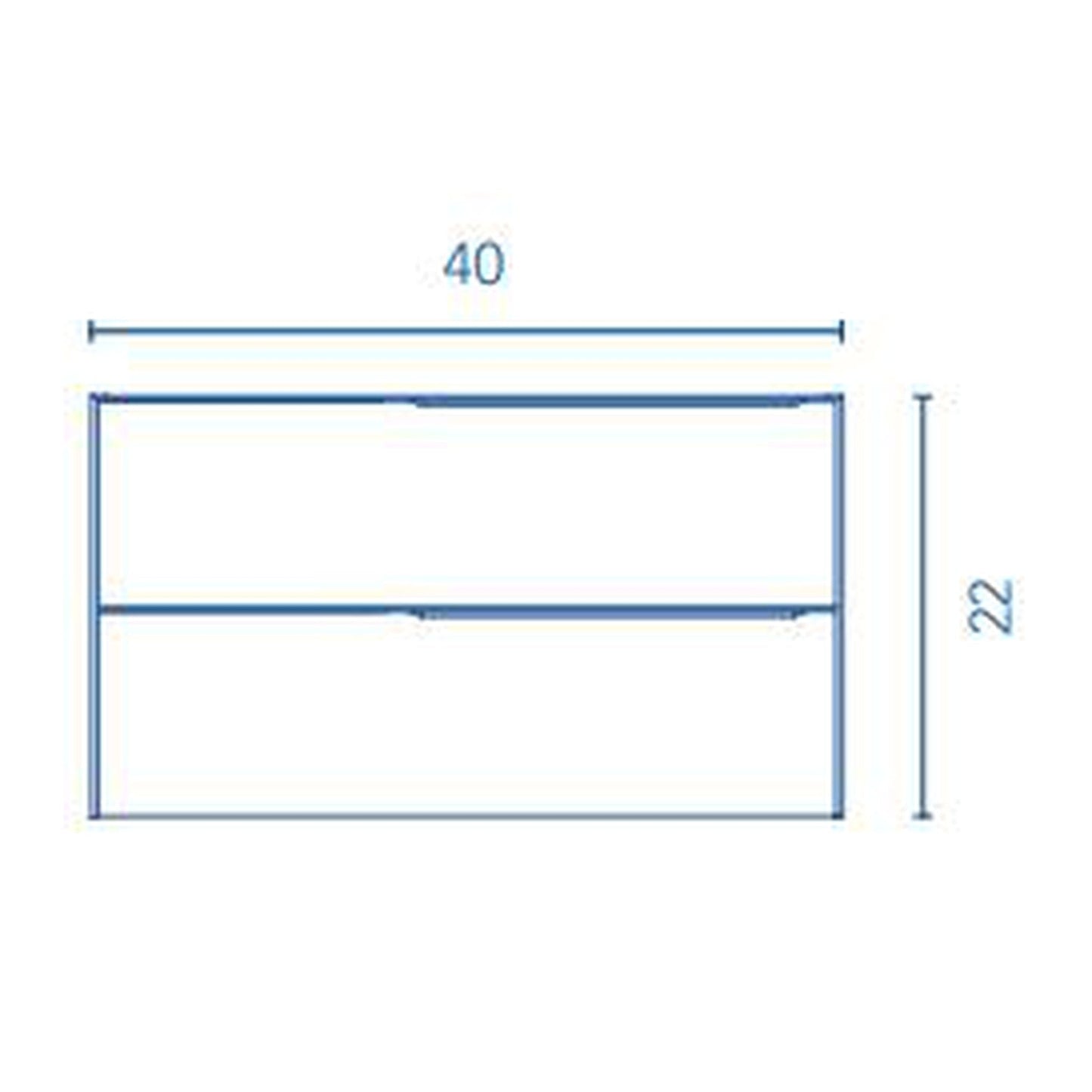 Royo Mio 40" x 18" Gray Elm Modern Wall-mounted Vanity With 2 Drawers and Sand Handle