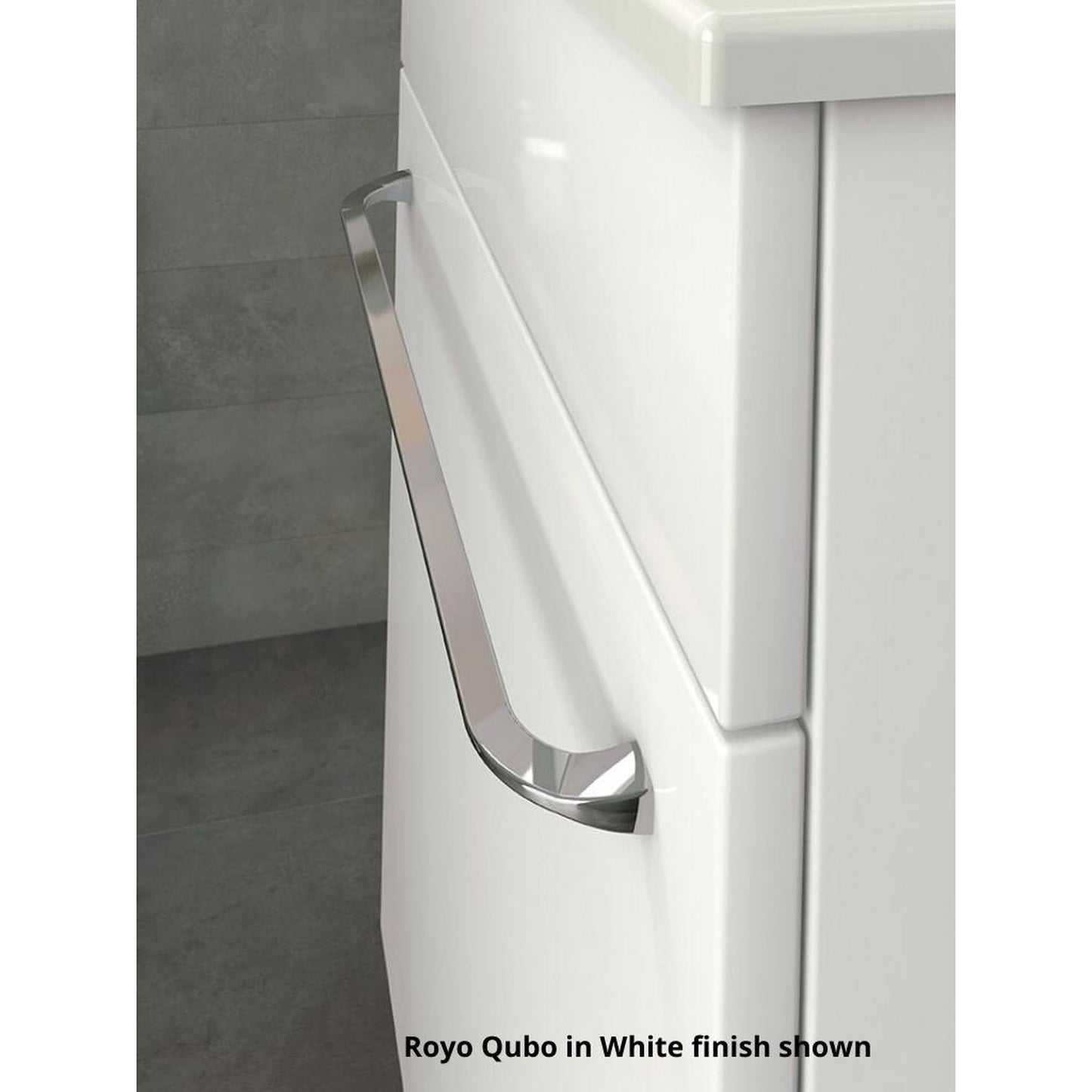 Royo Qubo 16" x 16" Anthracite Modern Wall-mounted Vanity Set With 1 Door Sink and Mirror