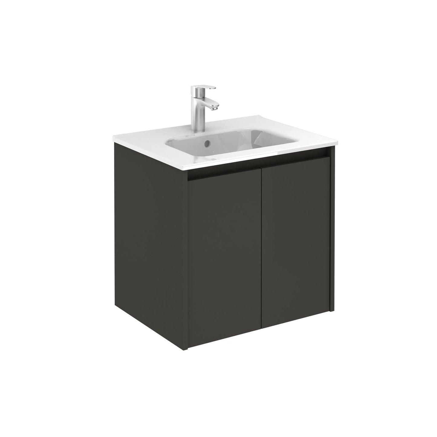 Royo Sansa 24" x 18" Anthracite Modern Wall-mounted Vanity With 2 Doors