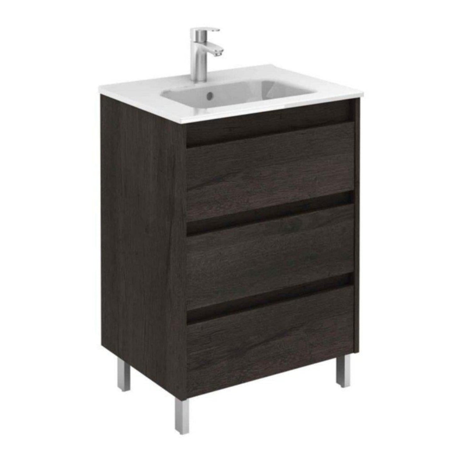 Royo Sansa 24" x 18" Essence Wenge Modern Freestanding Vanity With 3 Drawers