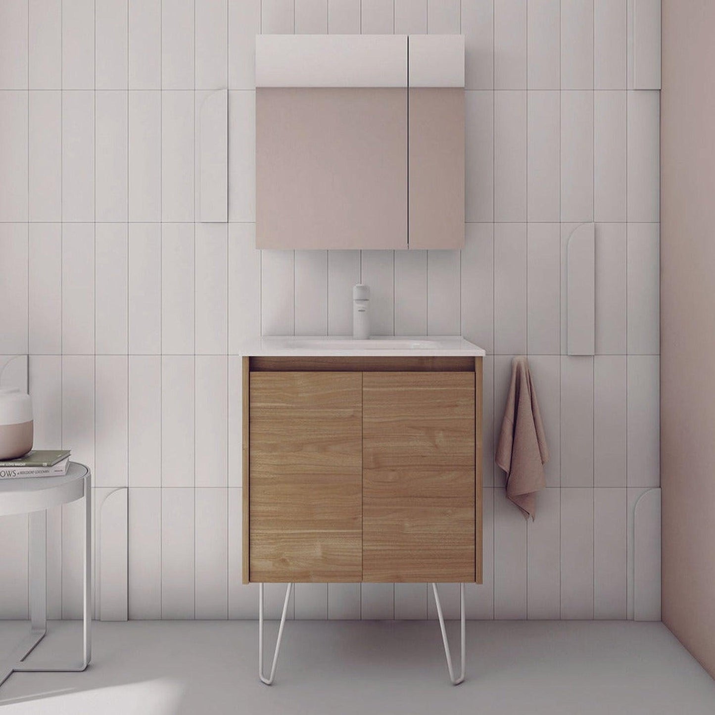Royo Sansa 24" x 18" Toffee Walnut Modern Wall-mounted Vanity With 2 Doors