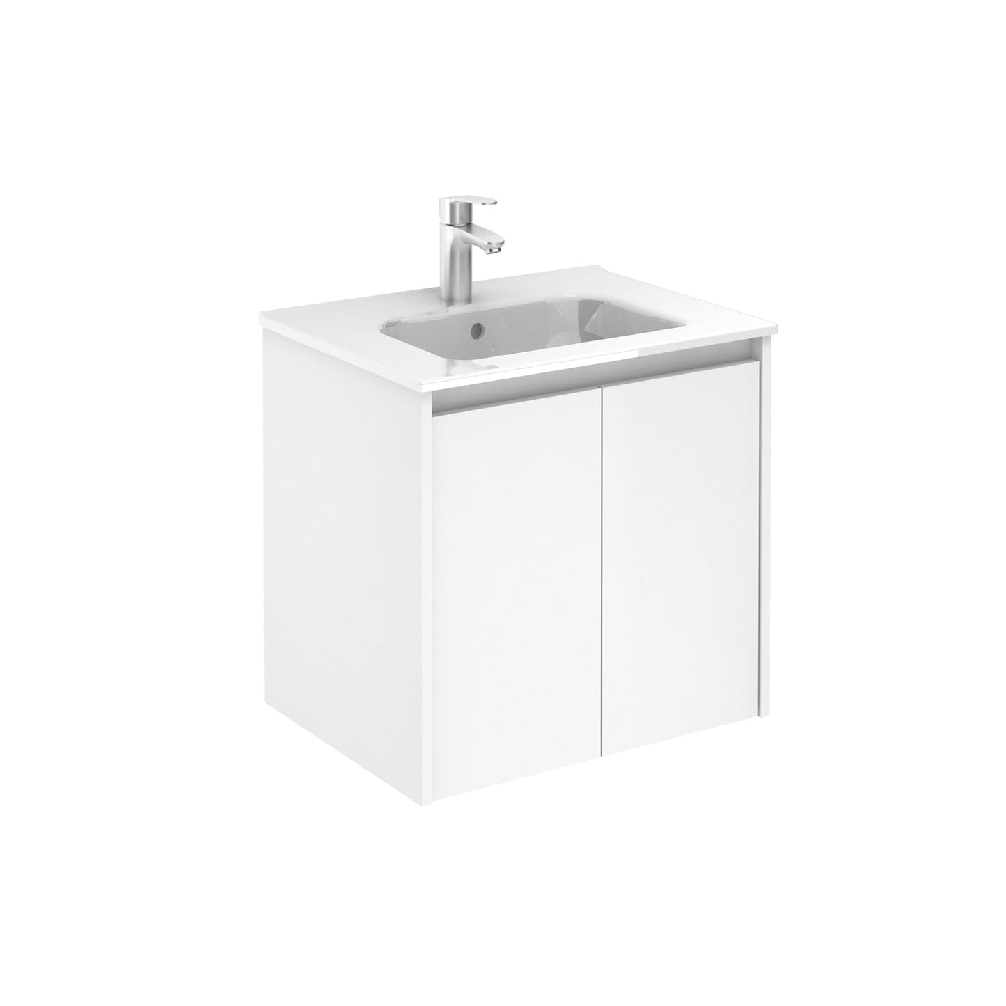 Royo Sansa 24" x 18" White Modern Wall-mounted Vanity With 2 Doors