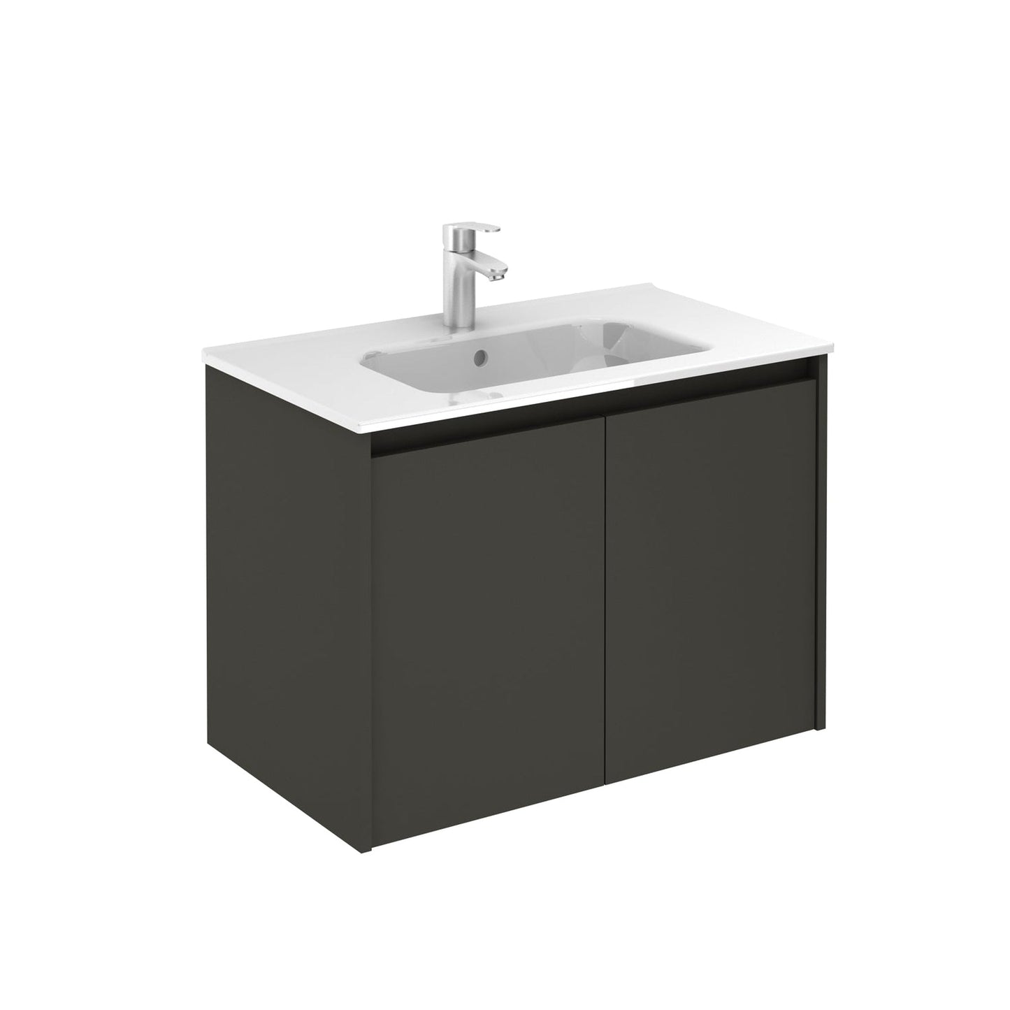 Royo Sansa 32" x 18" Anthracite Modern Wall-mounted Vanity With 2 Doors