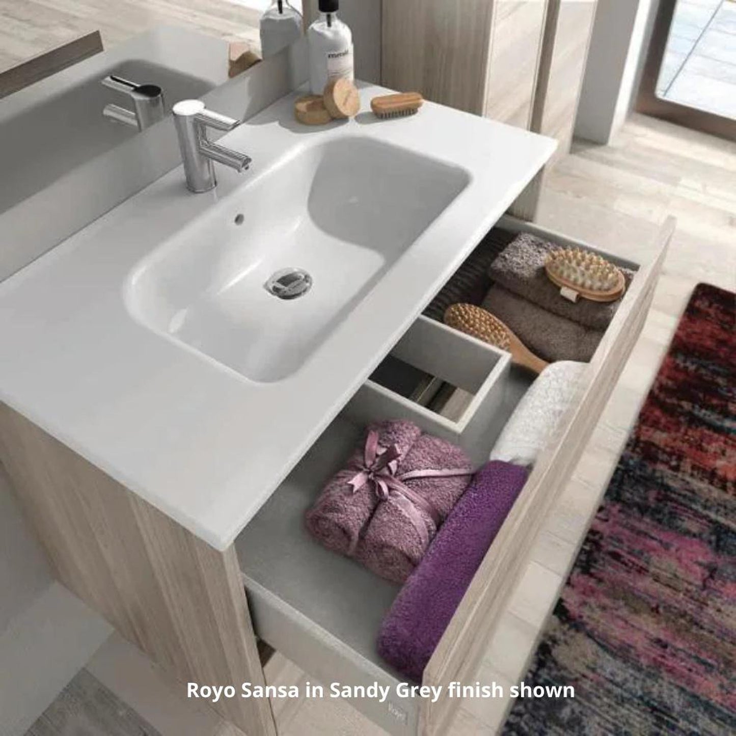 Royo Sansa 40" x 18" Essence Wenge Modern Freestanding Vanity With 3 Drawers