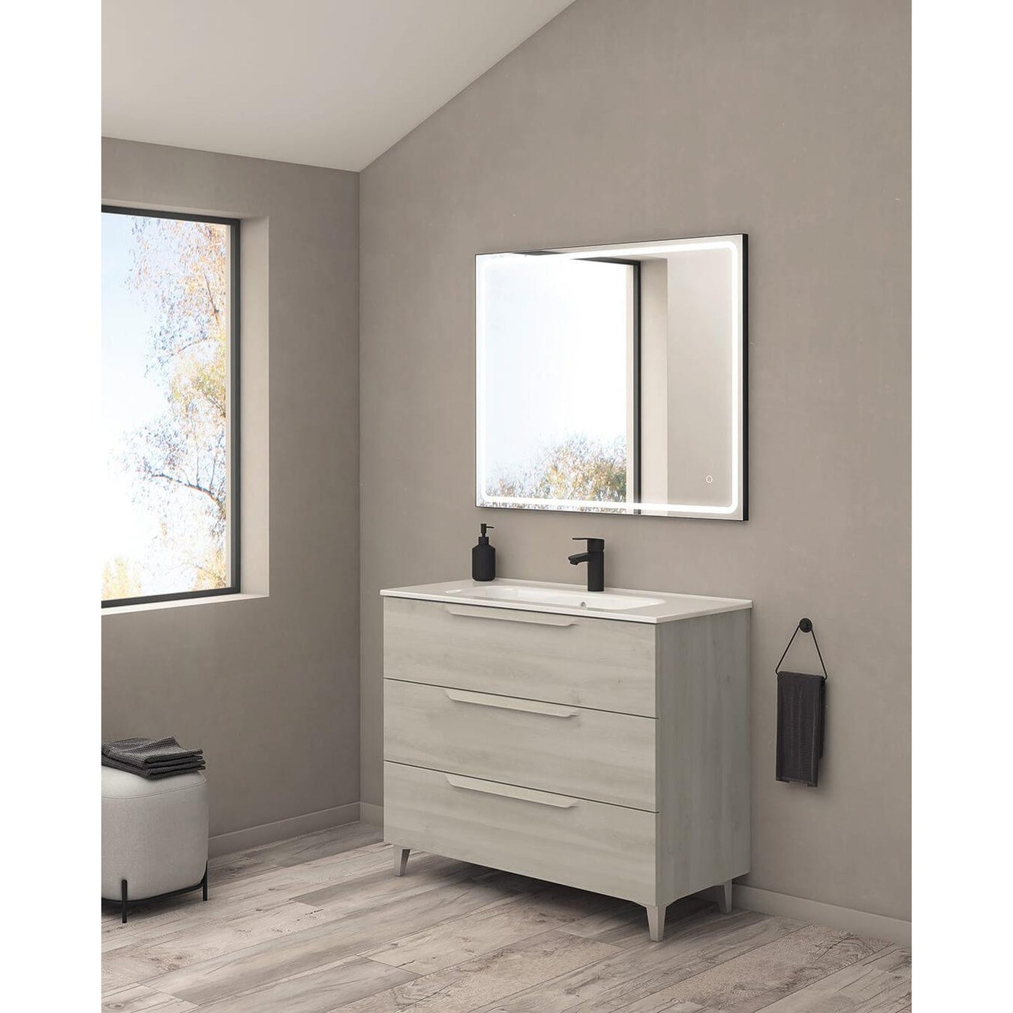 Royo Urban 40" x 18" Nature White Modern Freestanding Vanity With 3 Drawers
