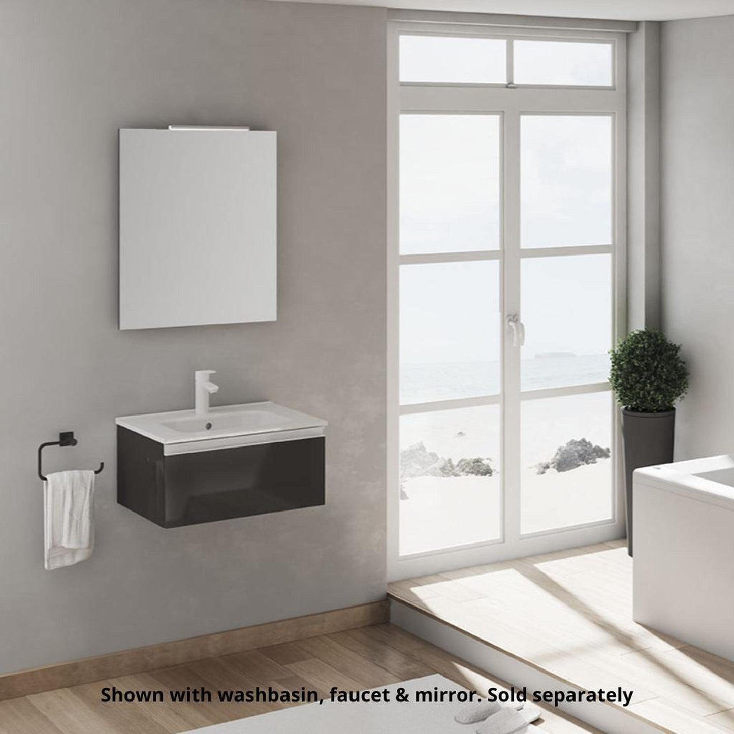 Royo Vida 32" x 18" Anthracite Modern Wall-mounted Vanity With 1 Drawer