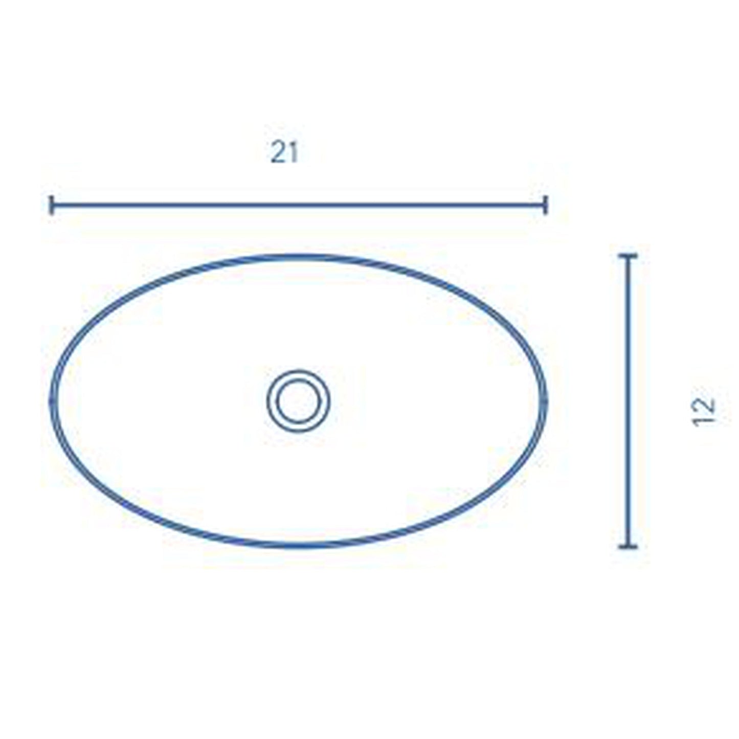 Royo Volta 21" x 12" Modern Oval Matt White Vessel Mineral Cover Sink