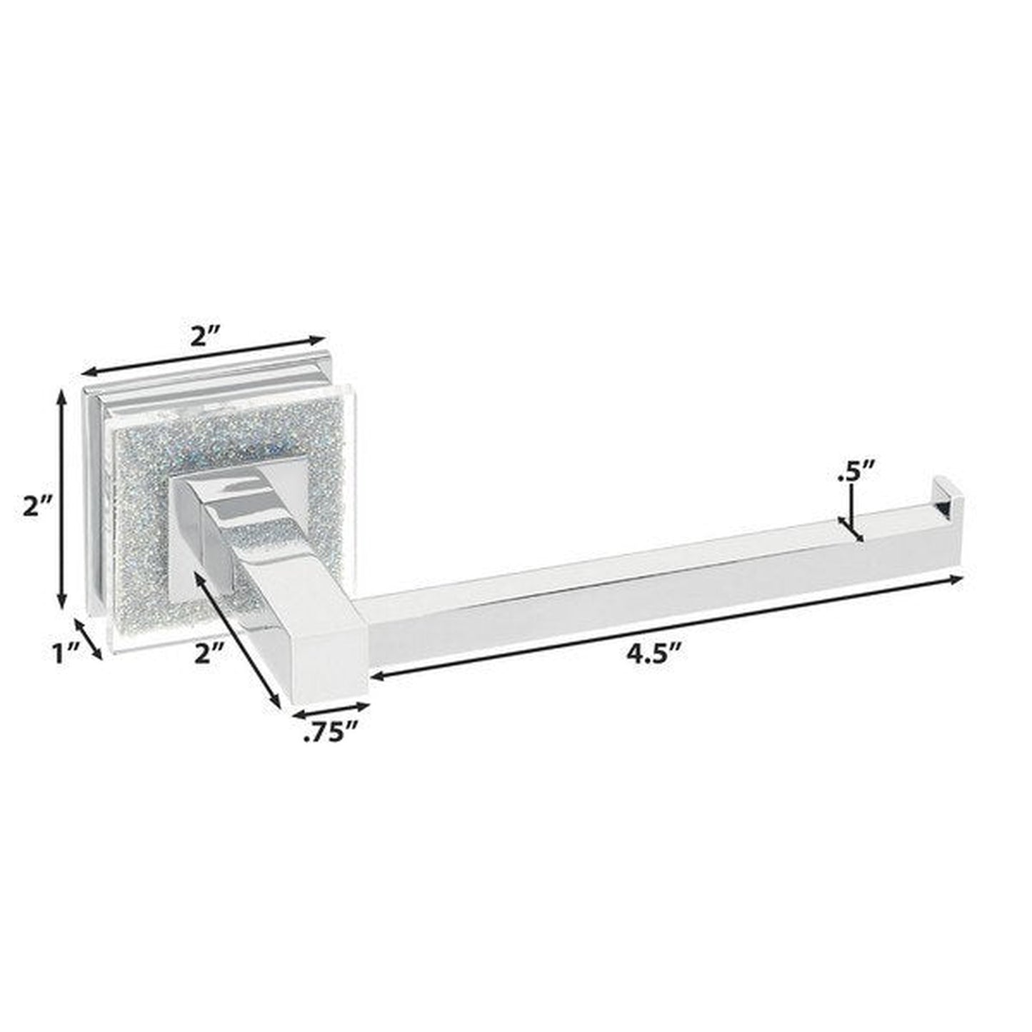 Ruvati Valencia 6" Crystal and Chrome Toilet Paper Holder Bathroom Accessory